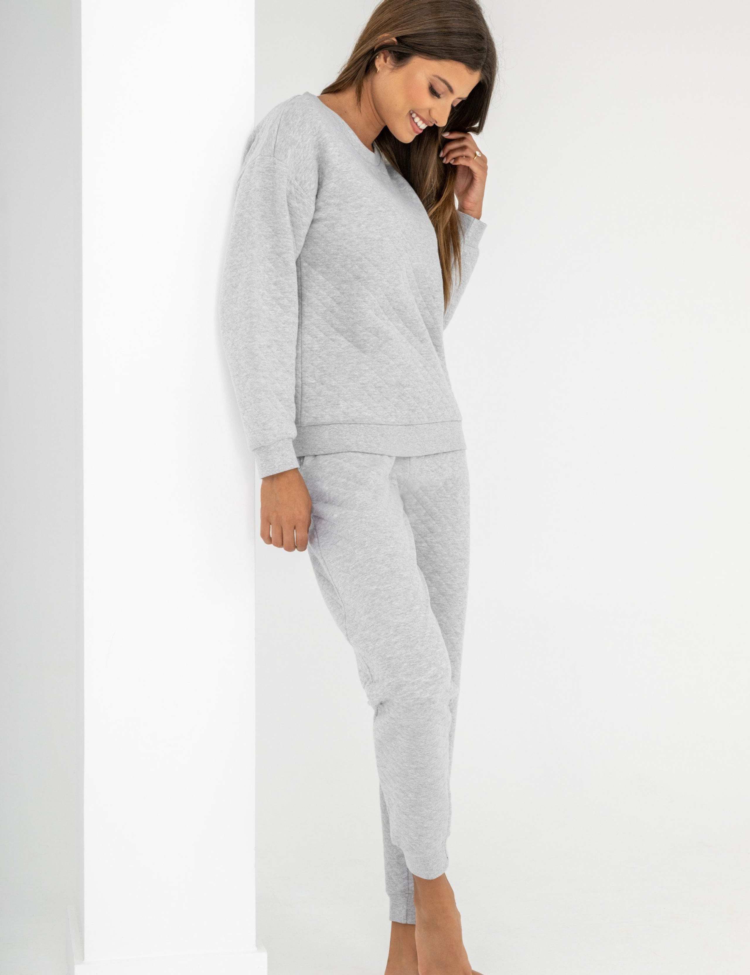 Cotton Rich Quilted Sweatshirt & Joggers Set 7 of 9