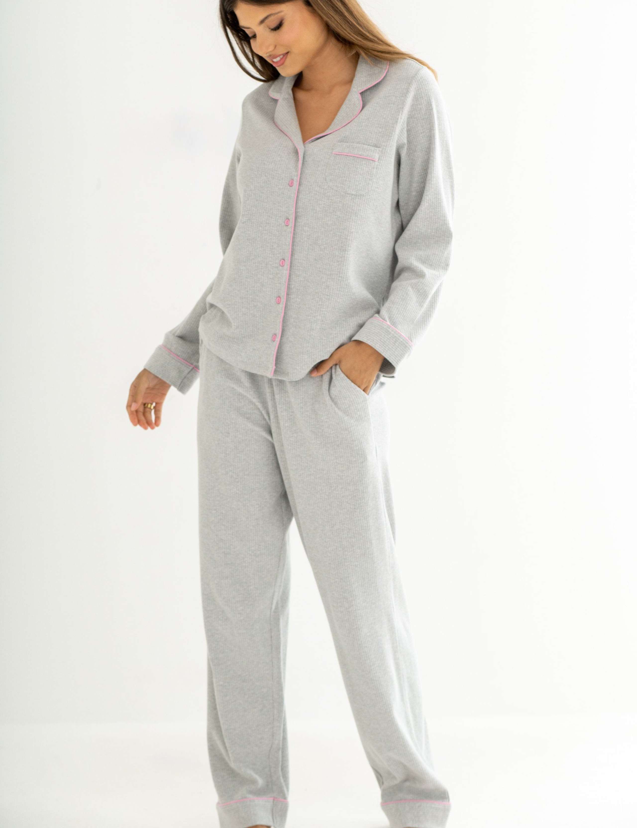 Cotton Rich Ribbed Pyjama Set 3 of 8