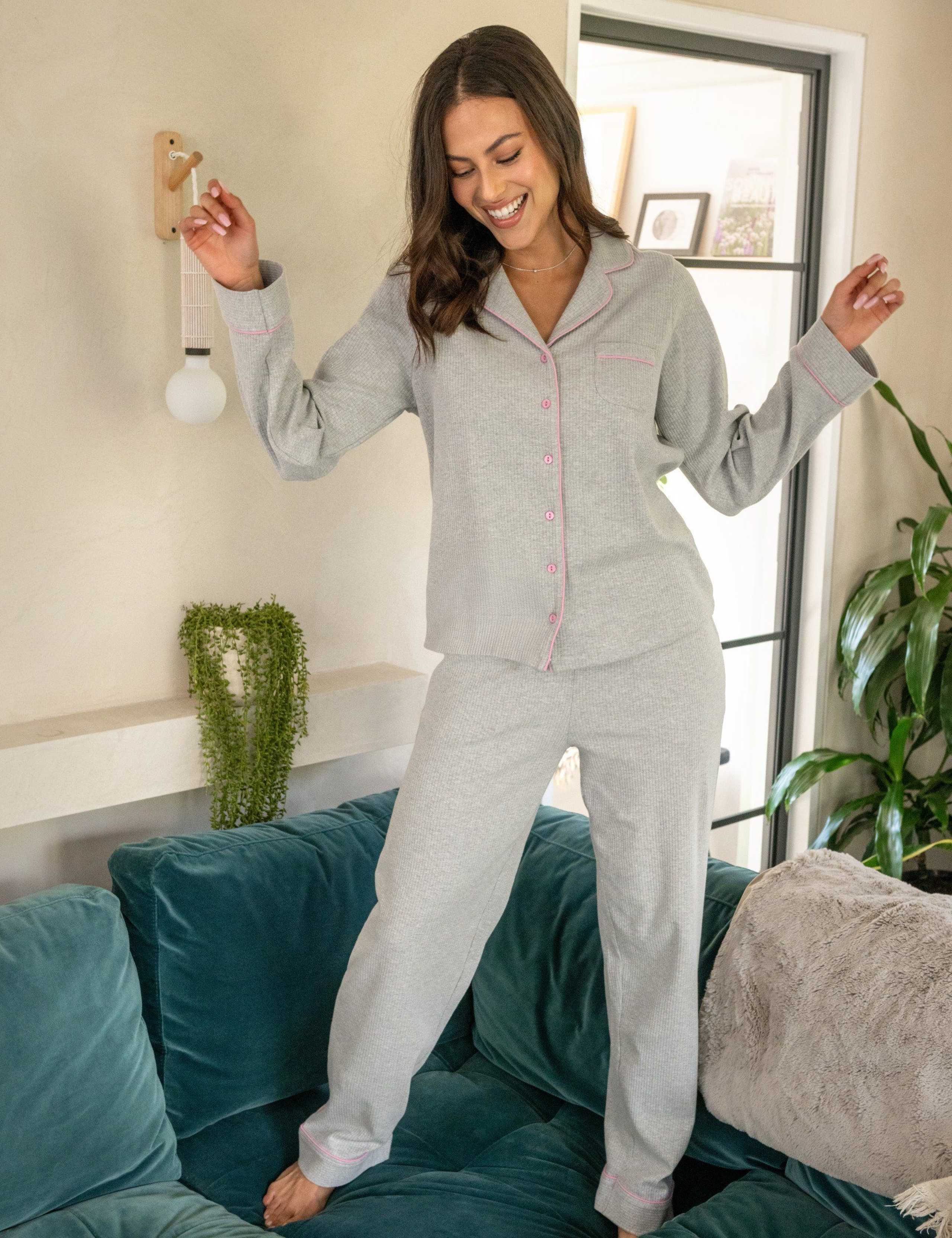 Cotton Rich Ribbed Pyjama Set 7 of 8