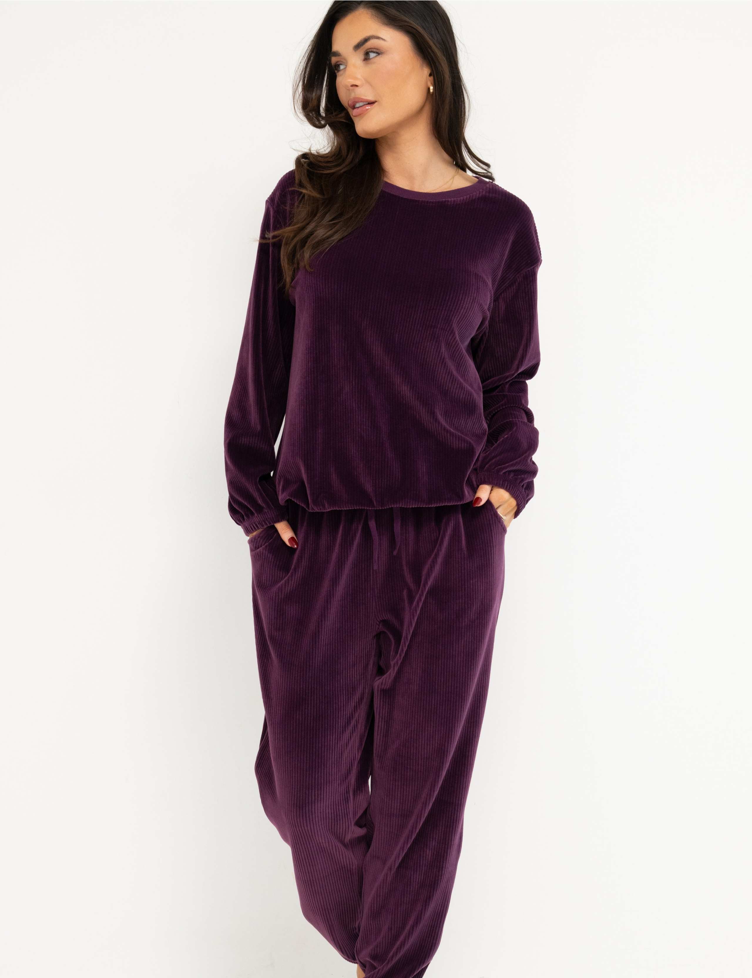 Ribbed Fleece Lounge Set 4 of 7