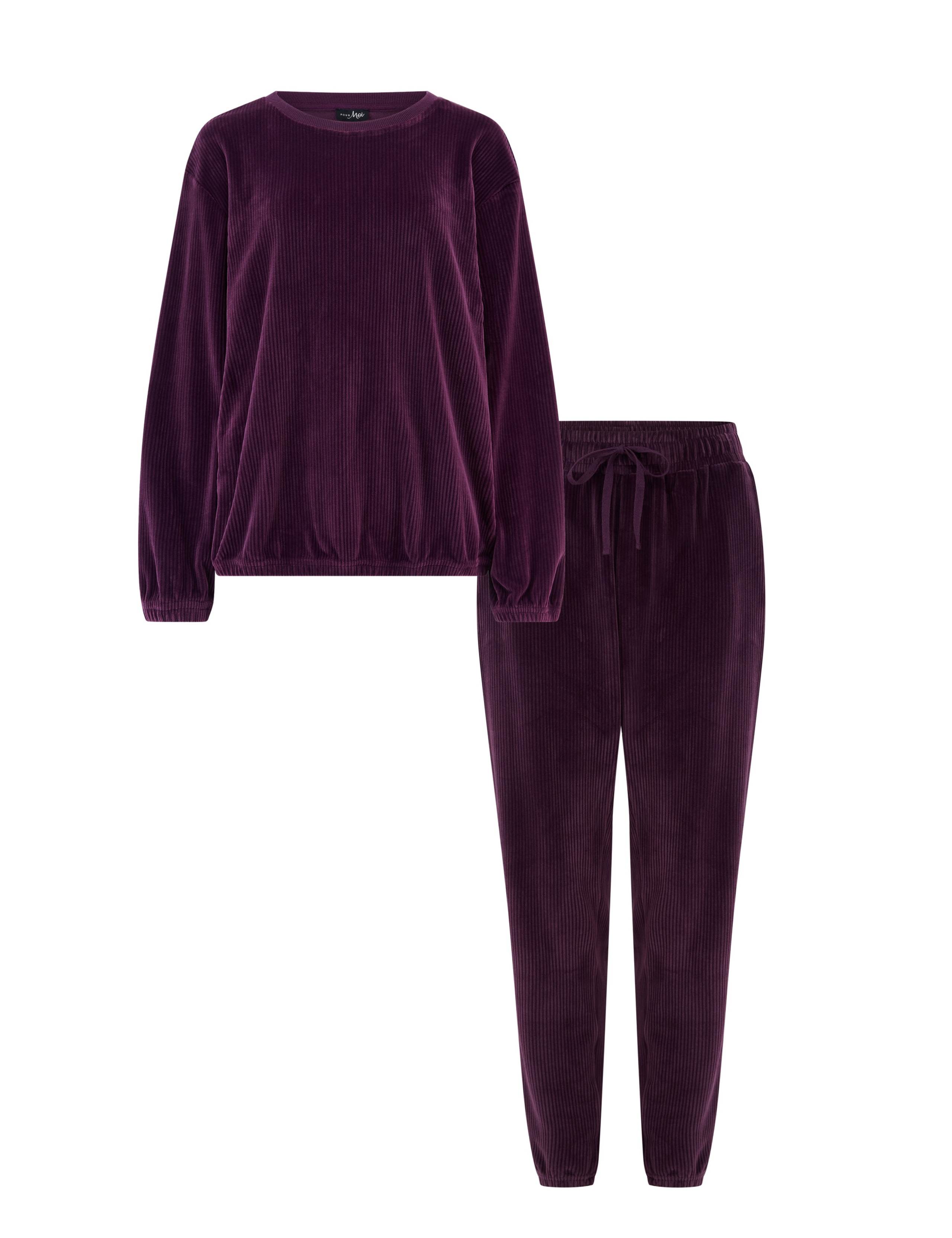 Ribbed Fleece Lounge Set 2 of 7