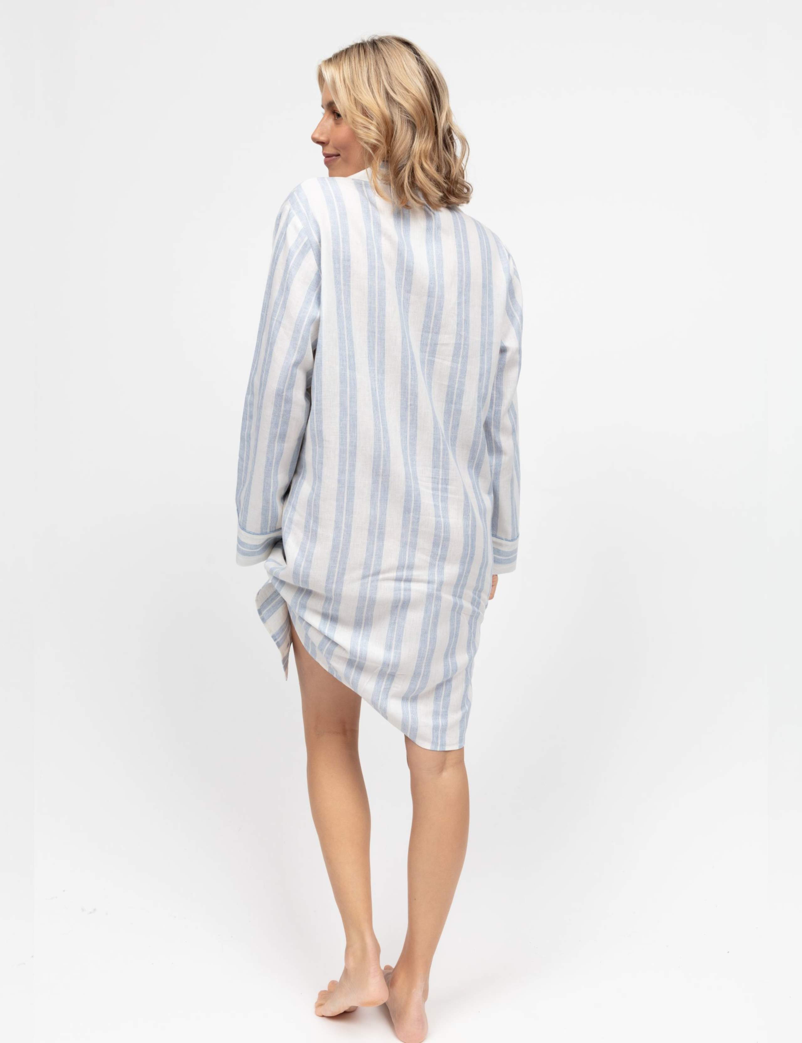 Linen Blend Striped Nightshirt 3 of 3