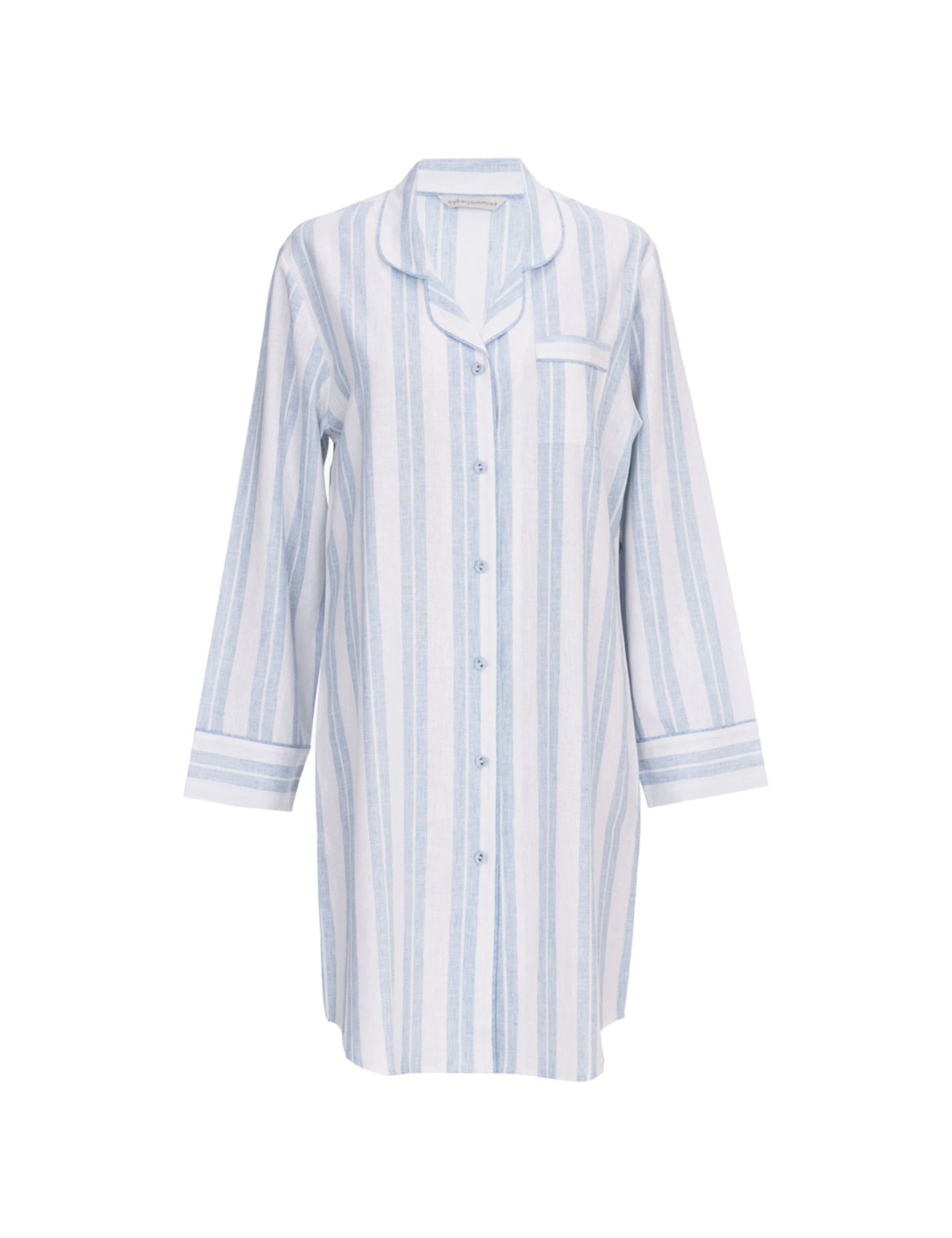 Linen Blend Striped Nightshirt 2 of 3