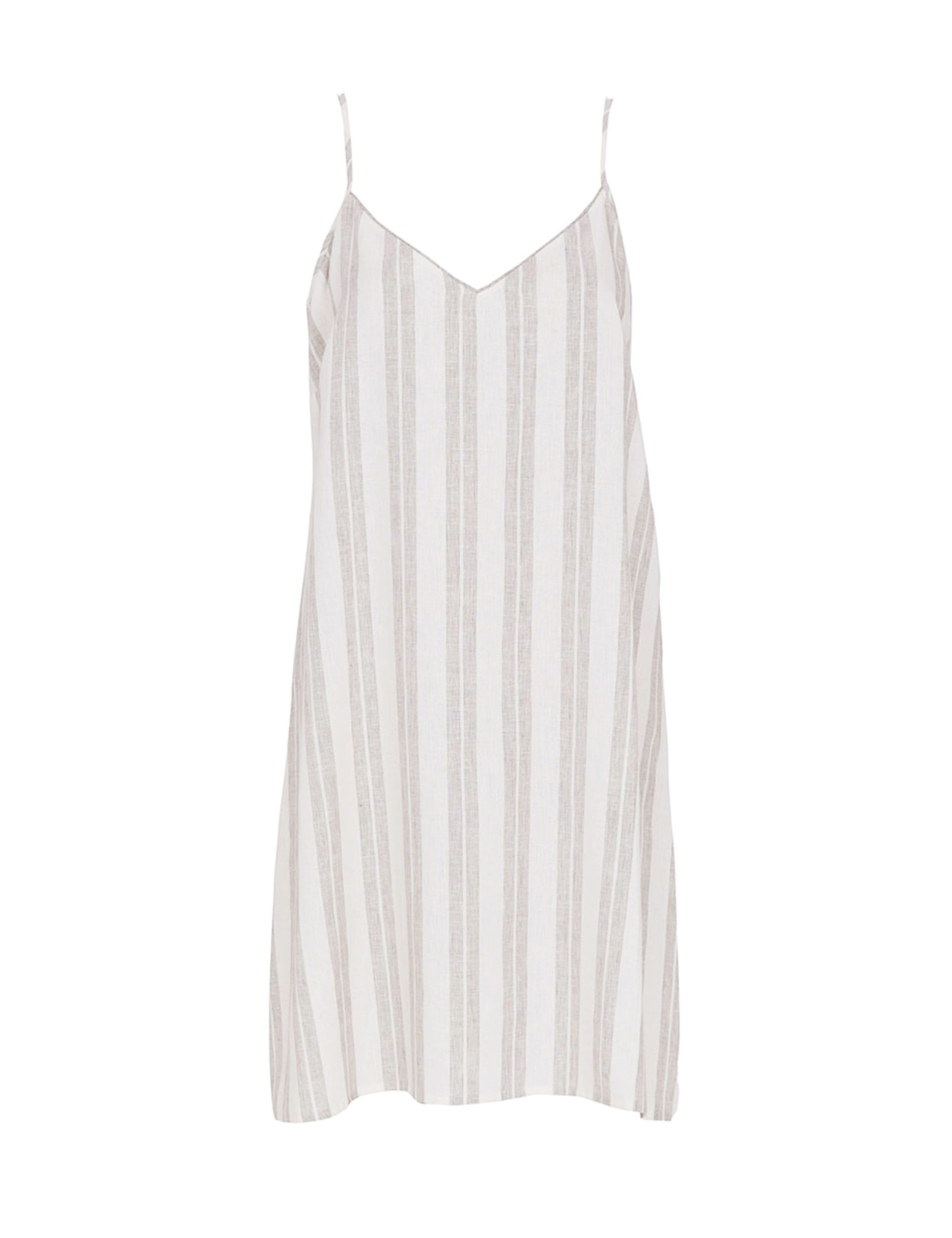 Linen Blend Striped Strappy Nightdress 2 of 4