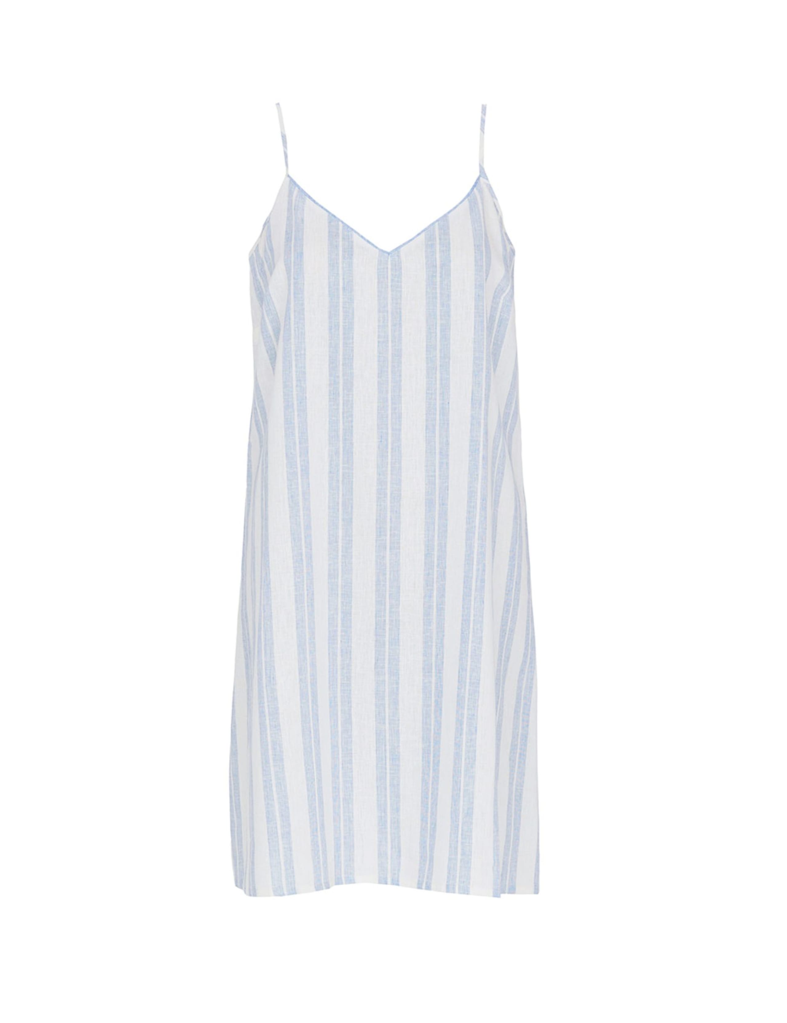 Linen Blend Striped Strappy Chemise 2 of 4