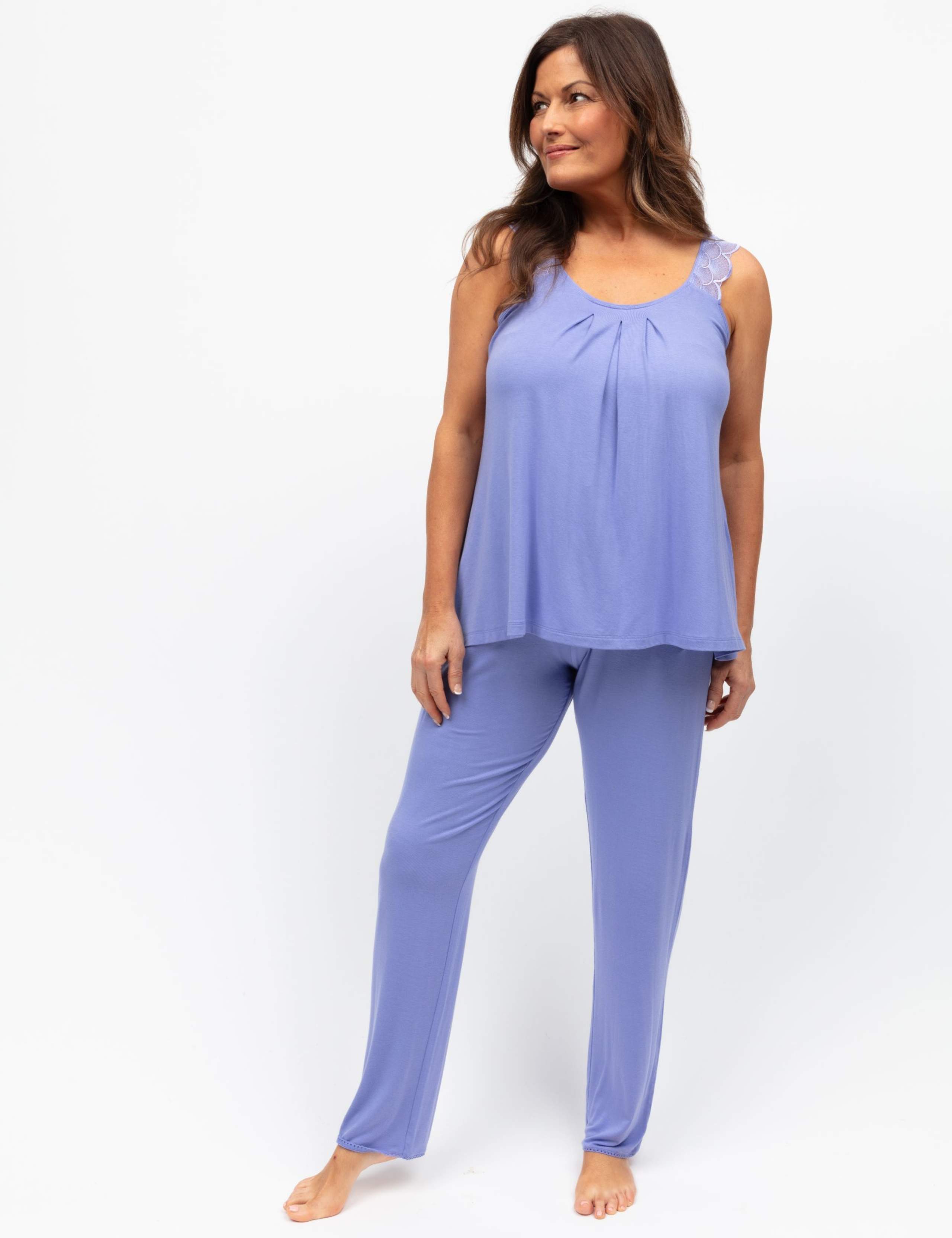 Modal Rich Jersey Lace Detail Pyjama Set 1 of 4