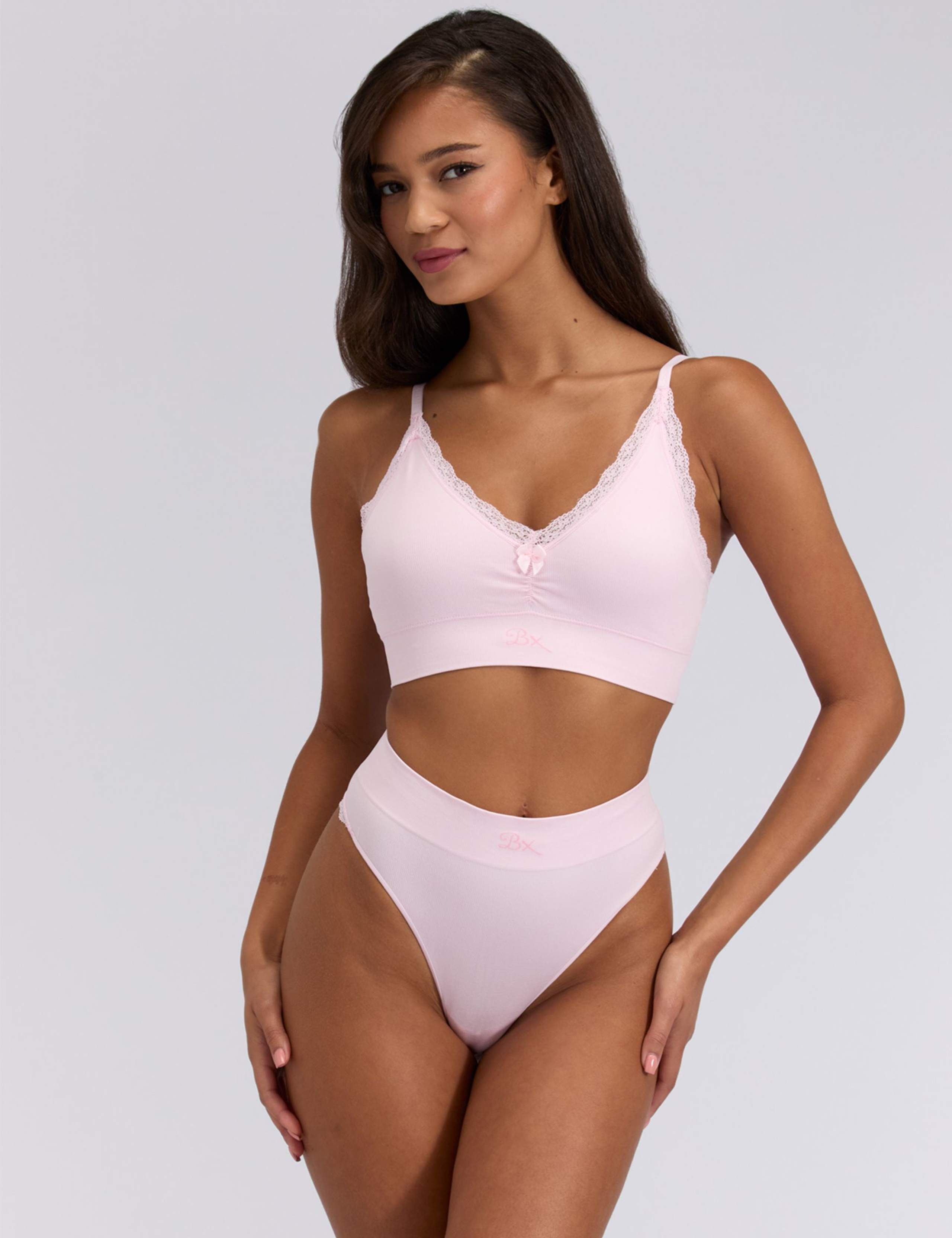 Pink Seamless Rosebud Thong 2 of 4