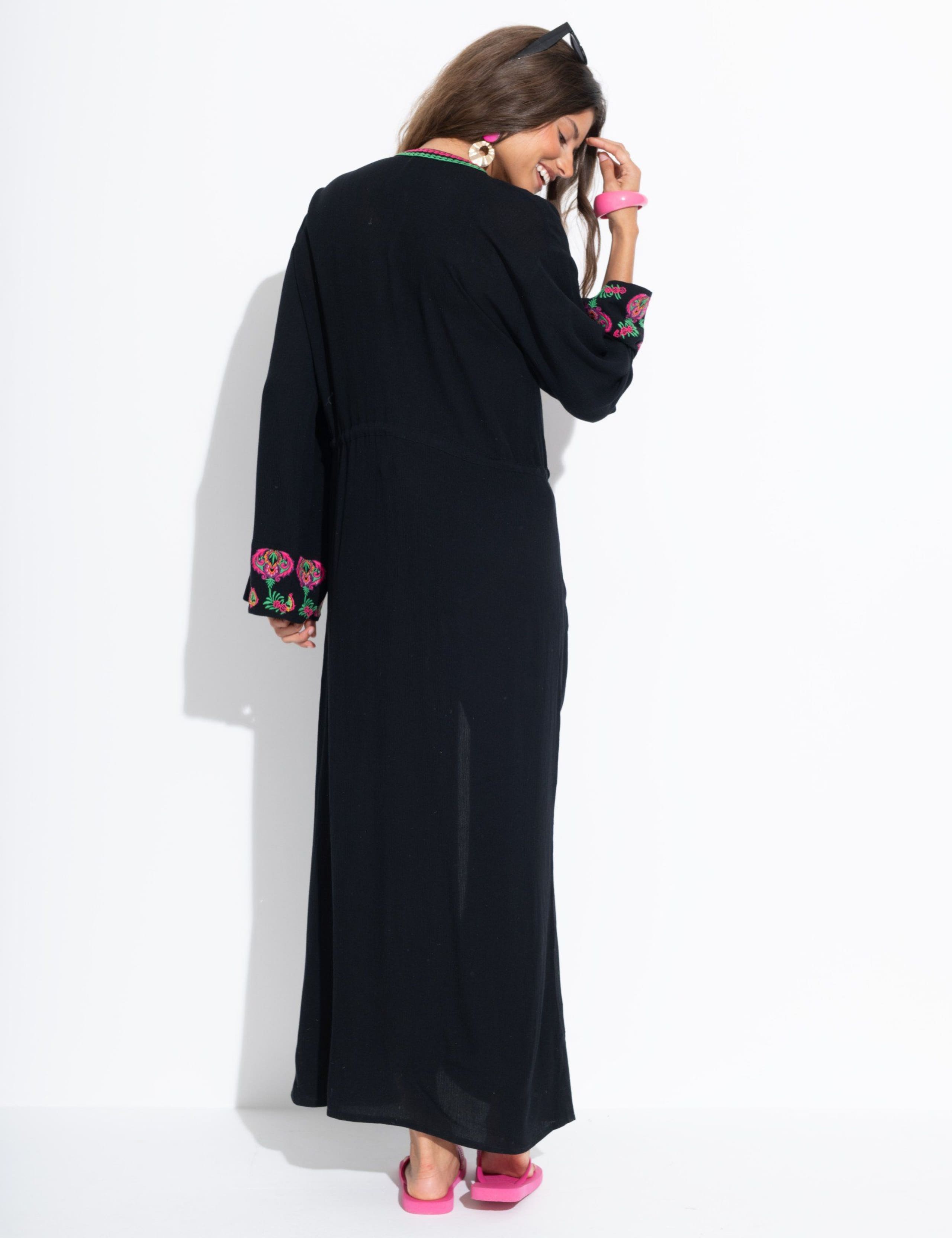 Embroidered V-Neck Maxi Kaftan Beach Dress 5 of 6