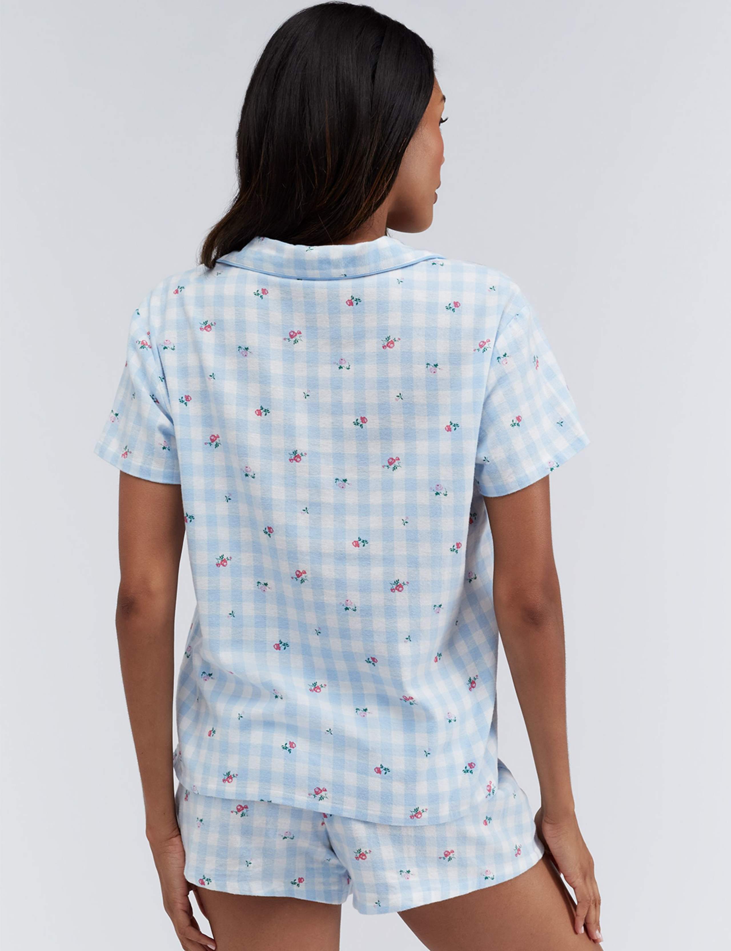Floral Gingham Print Shortie Pyjamas in a Bag 5 of 11