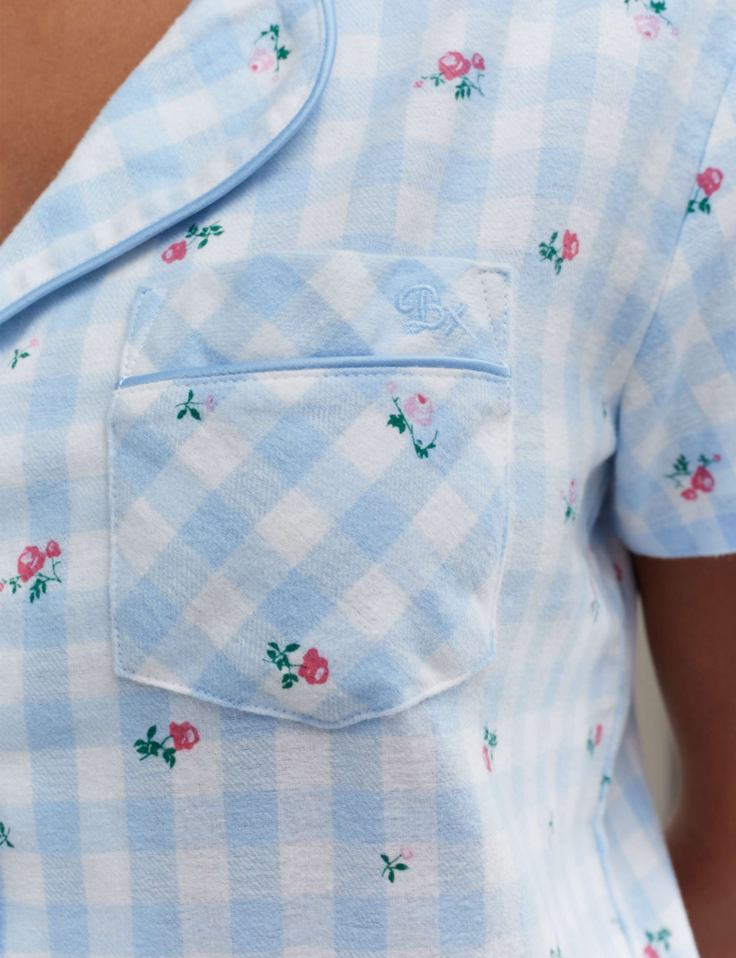 Floral Gingham Print Shortie Pyjamas in a Bag 6 of 11