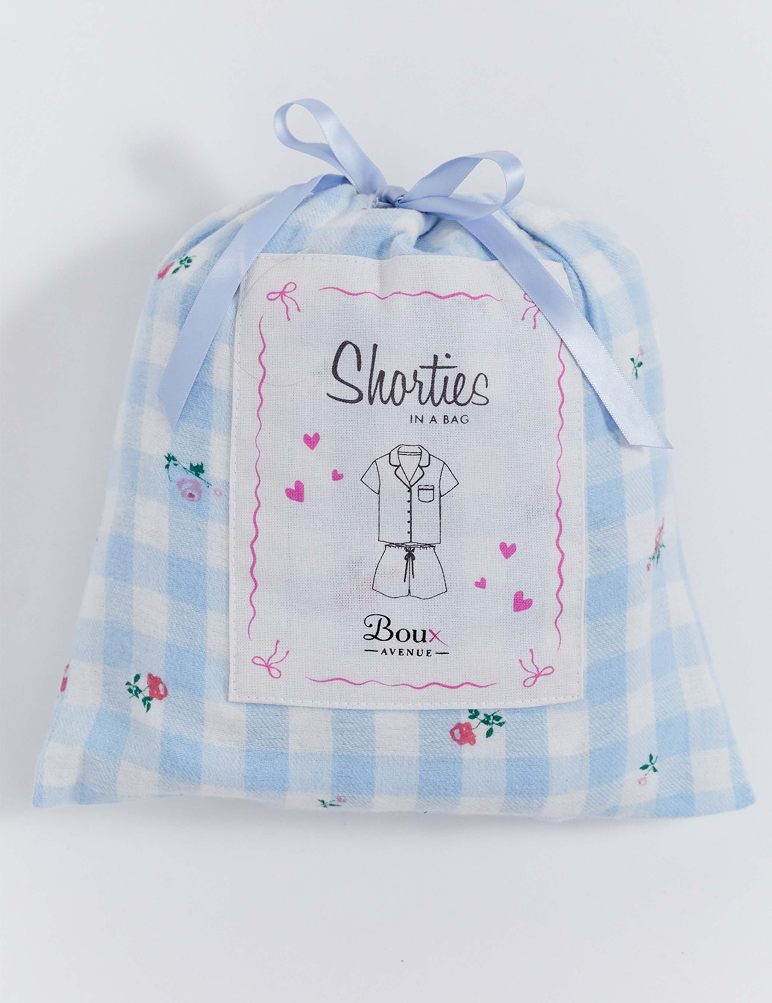 Floral Gingham Print Shortie Pyjamas in a Bag 2 of 11