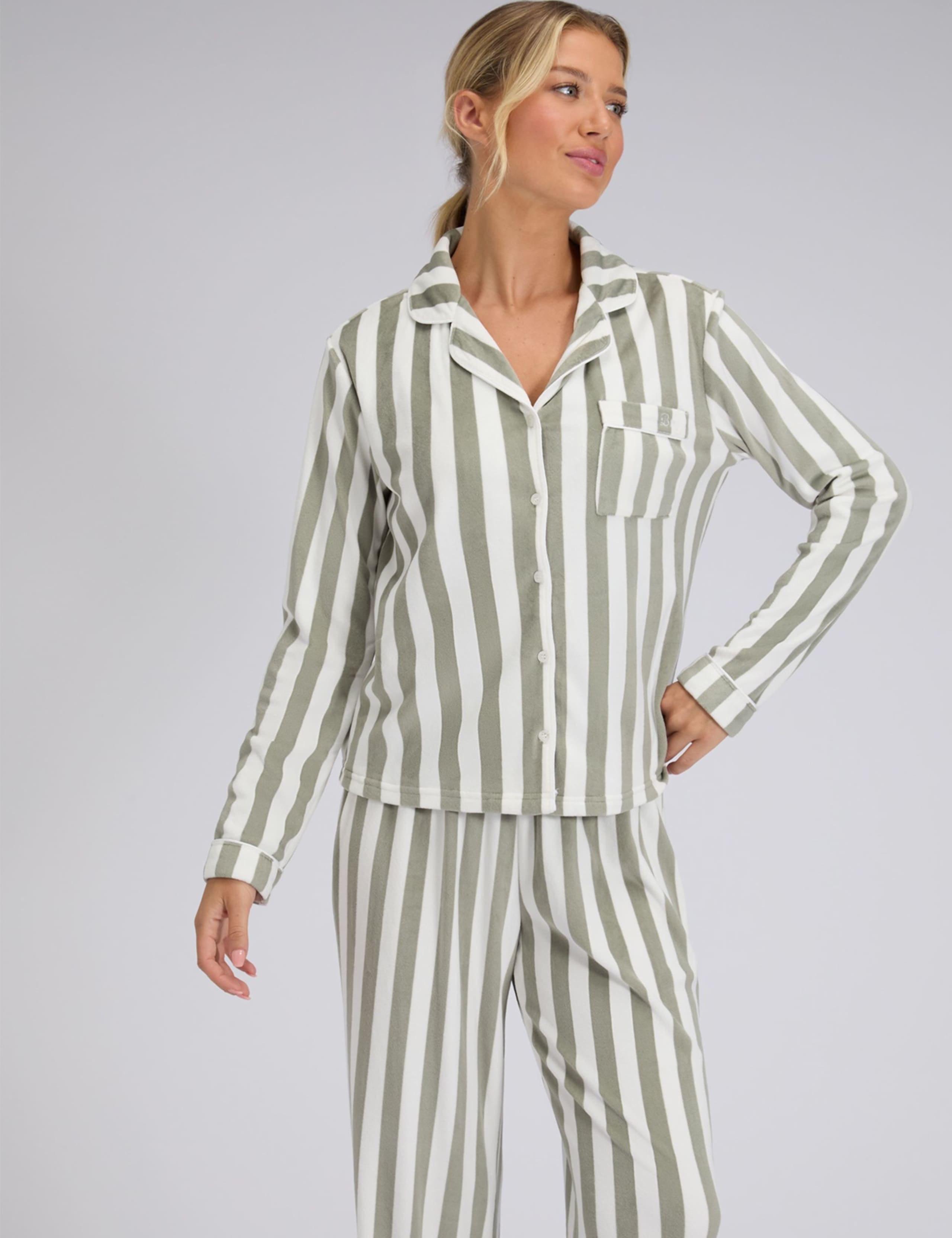 Velour Striped Pyjamas 5 of 8