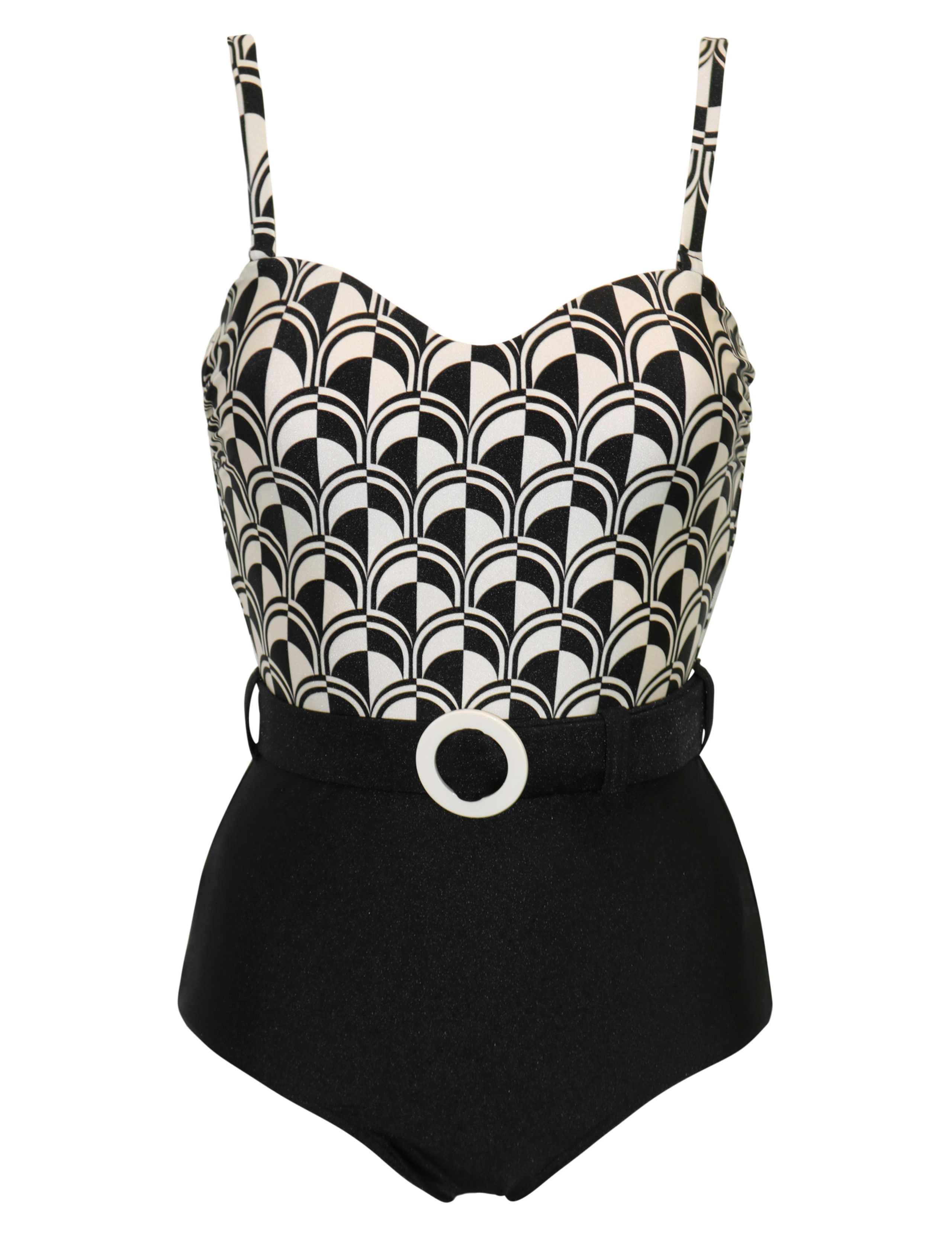 Casablanca Tummy Control Monochrome Swimsuit 2 of 8