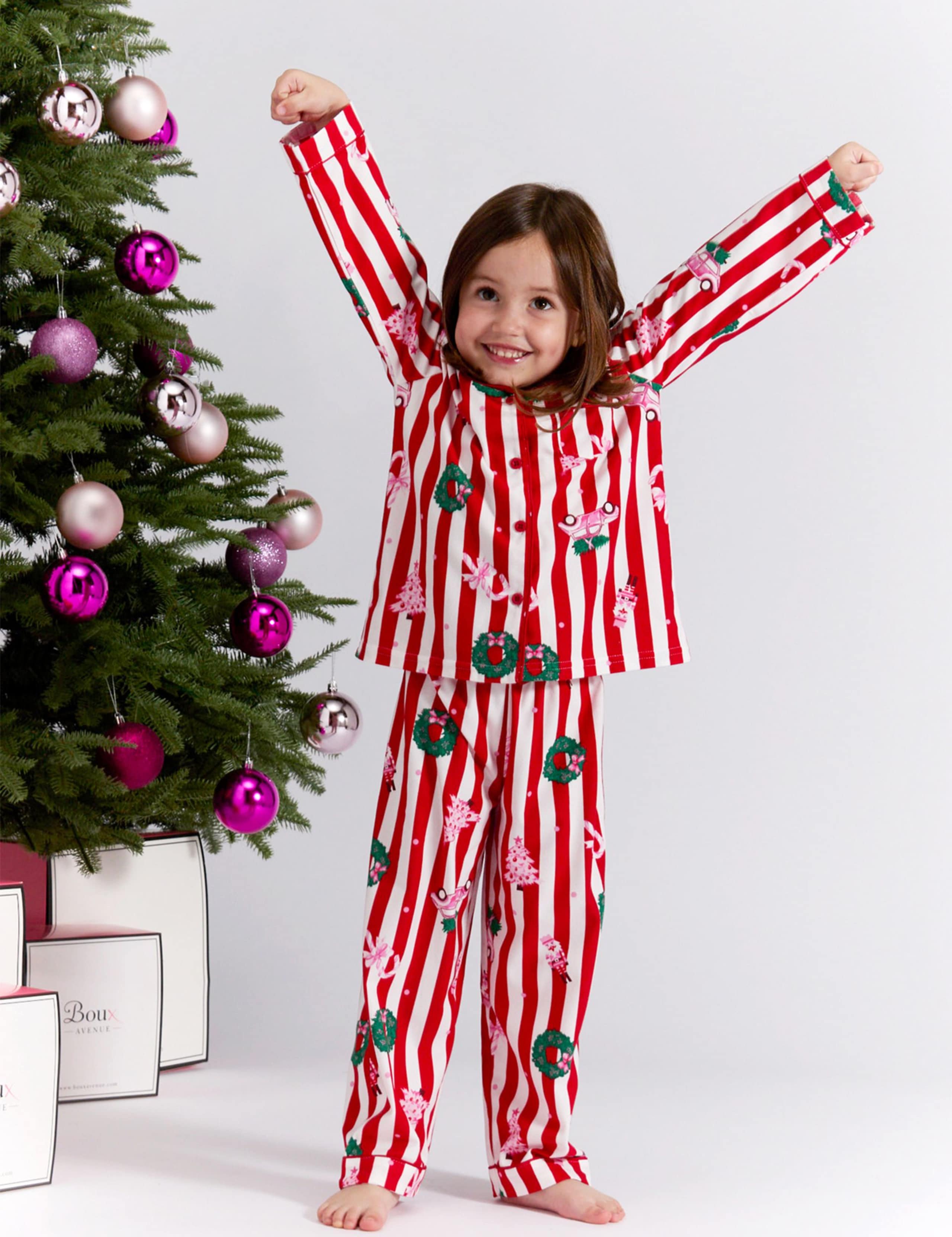 Fleece Striped Family Christmas Pyjamas in a Bag (2-12 Yrs) 2 of 5