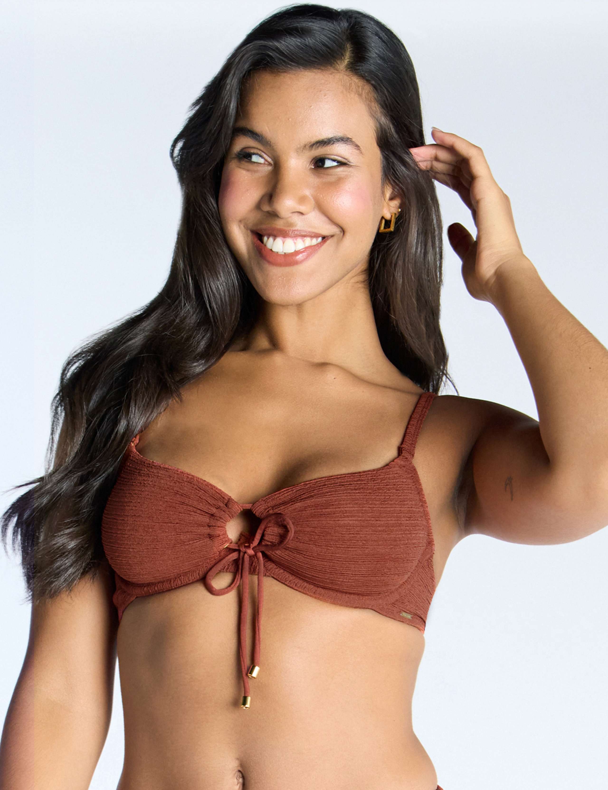 Miranda Textured Wired Bandeau Bikini Top 6 of 7