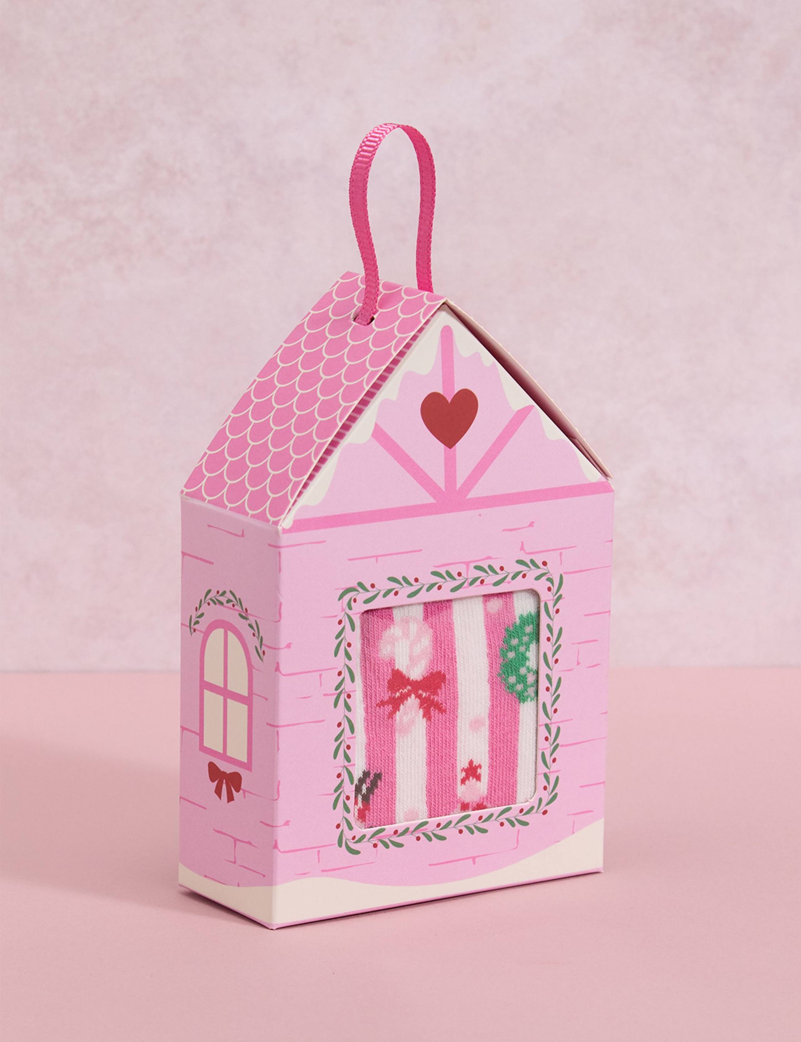 Cotton Rich Striped Christmas Socks in a Box 2 of 3