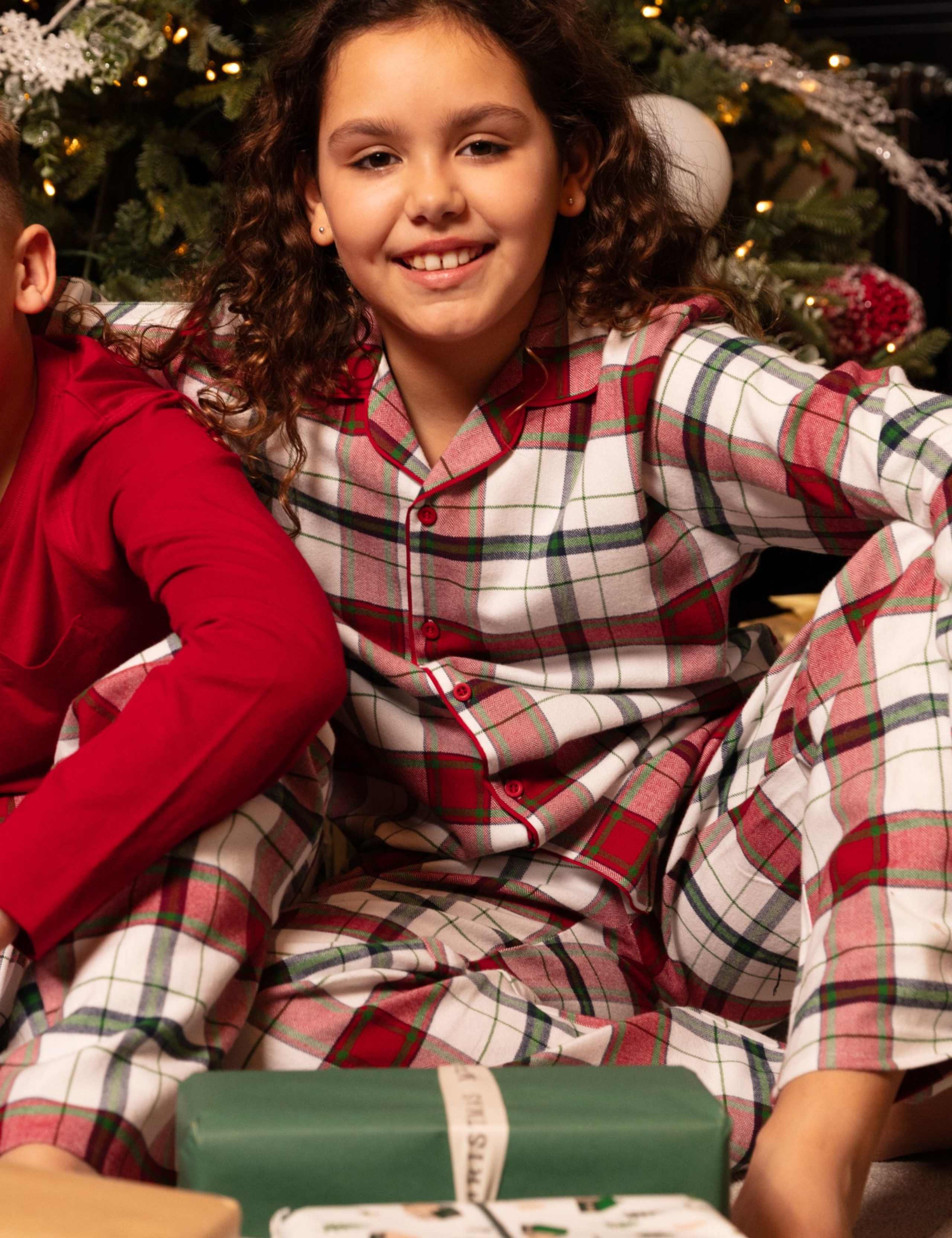 Brushed Cotton Checked Family Christmas Pyjamas (2-13 Yrs) 3 of 4