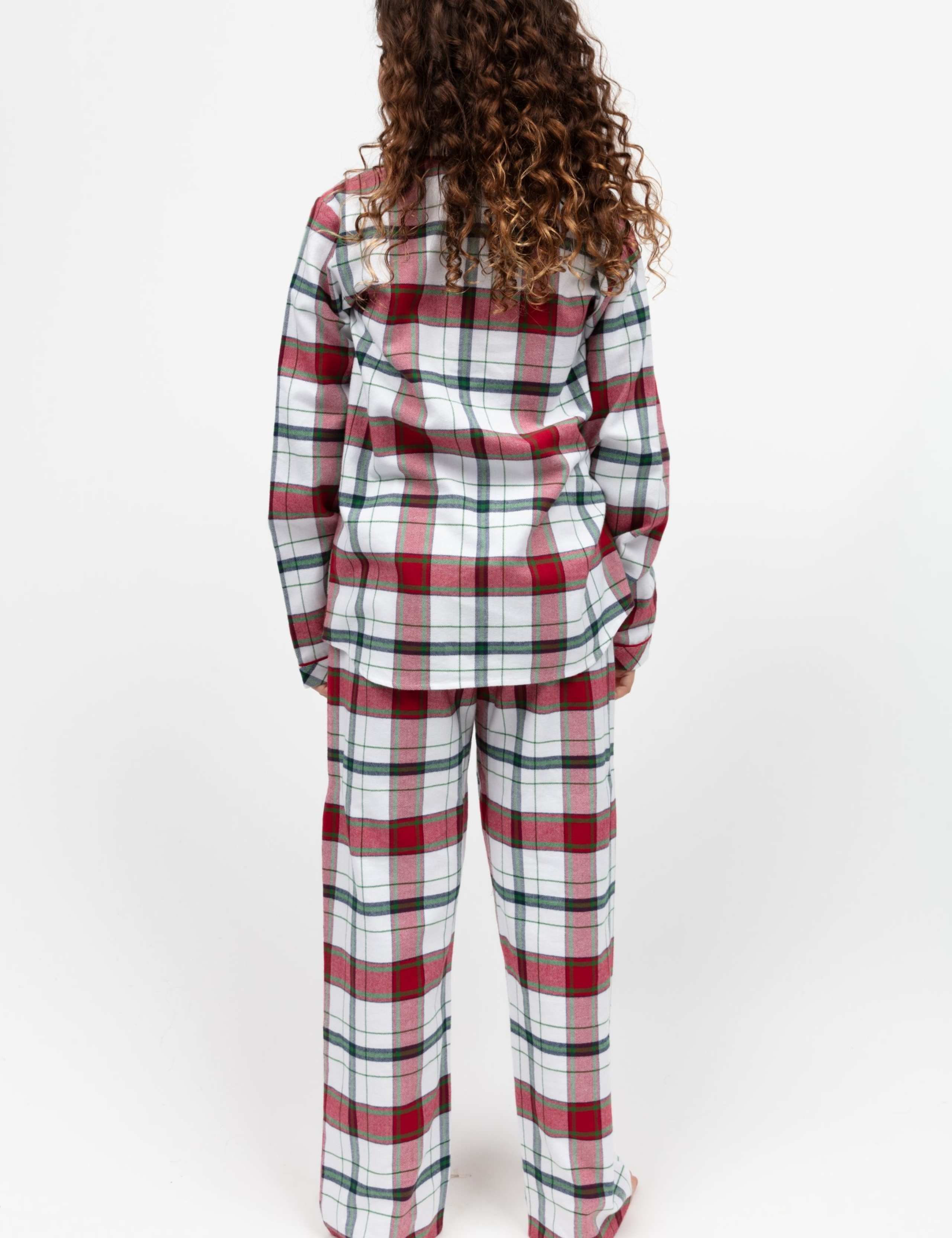 Brushed Cotton Checked Family Christmas Pyjamas (2-13 Yrs) 4 of 4