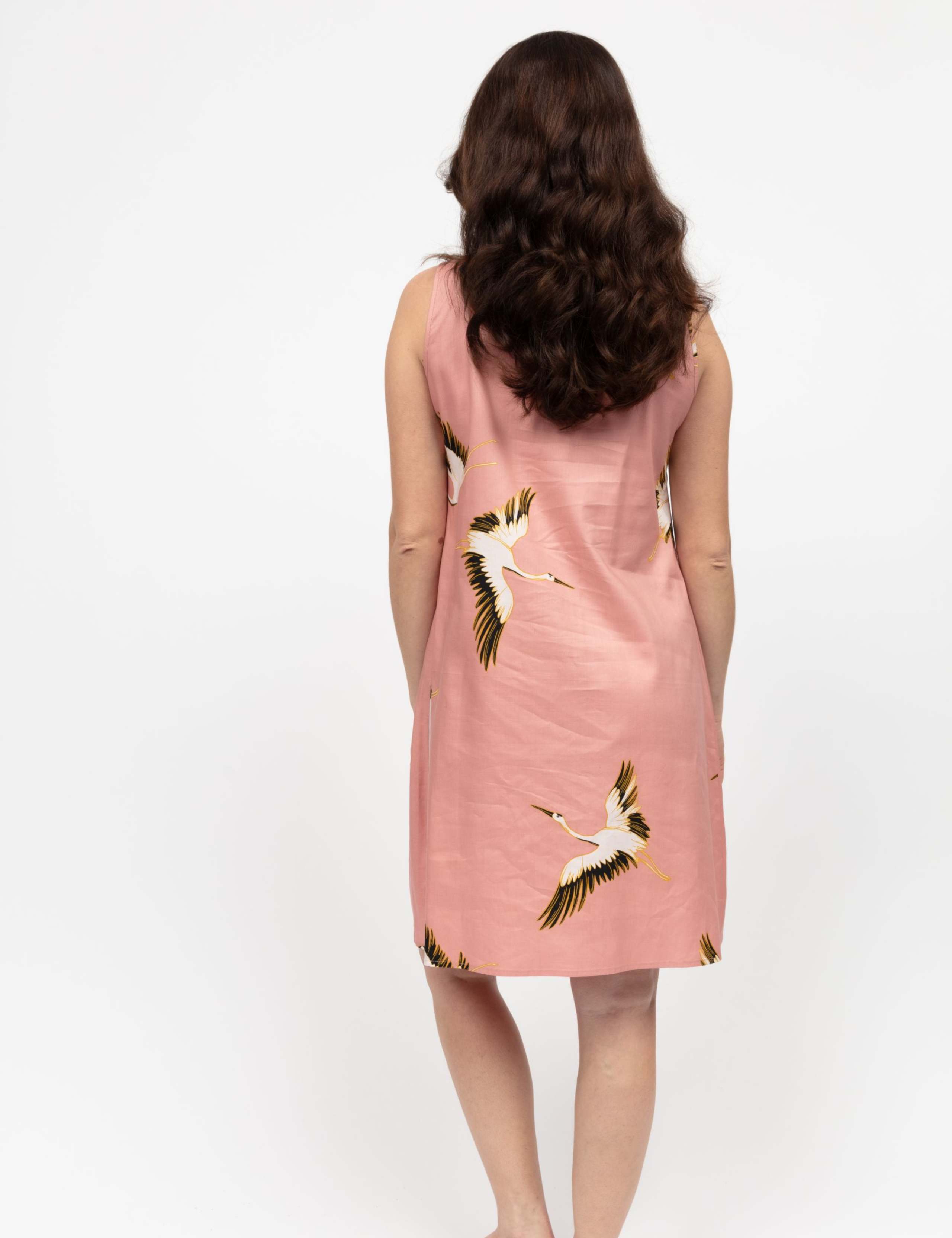 Cotton Modal Crane Print Nighdress 3 of 4