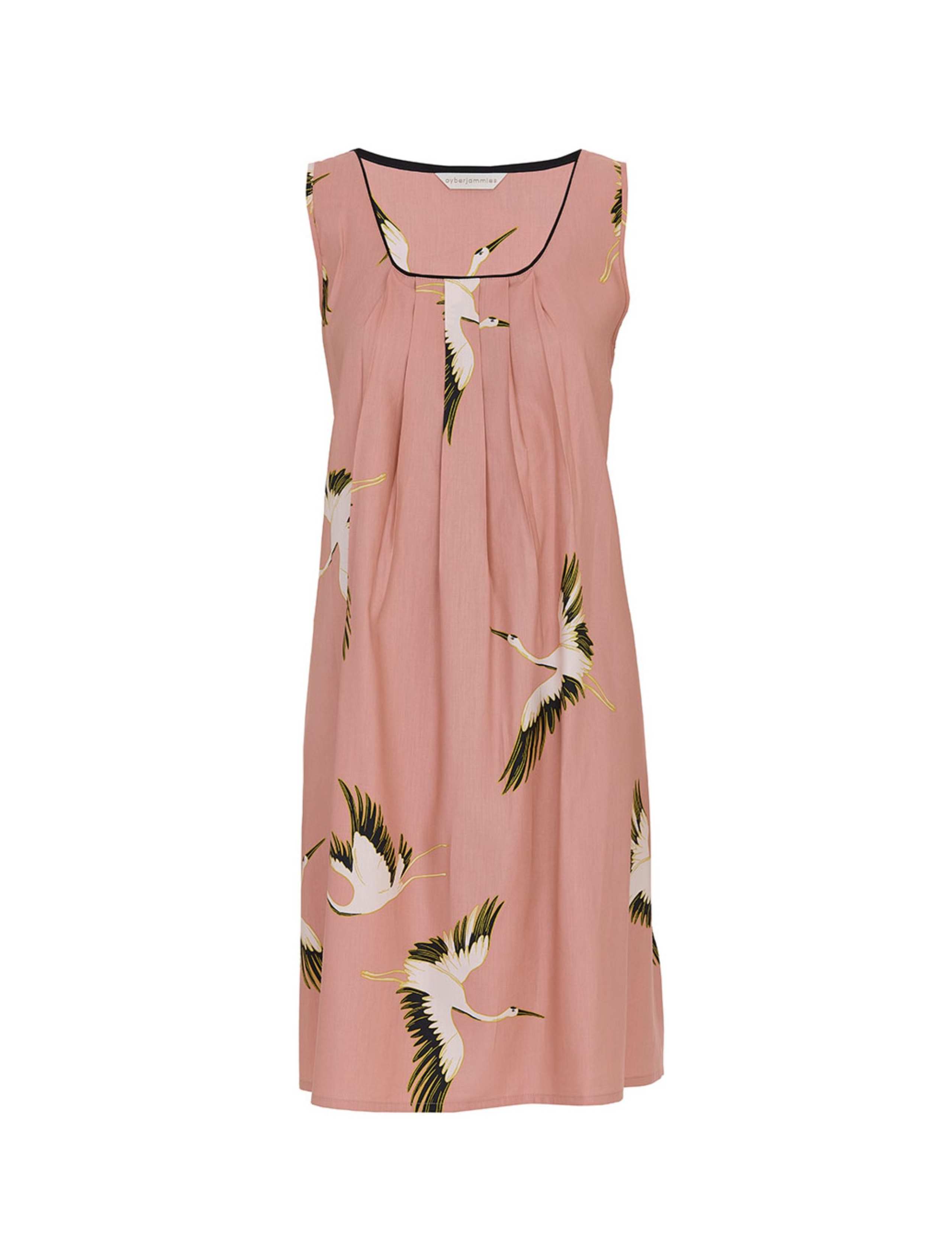 Cotton Modal Crane Print Nighdress 2 of 4