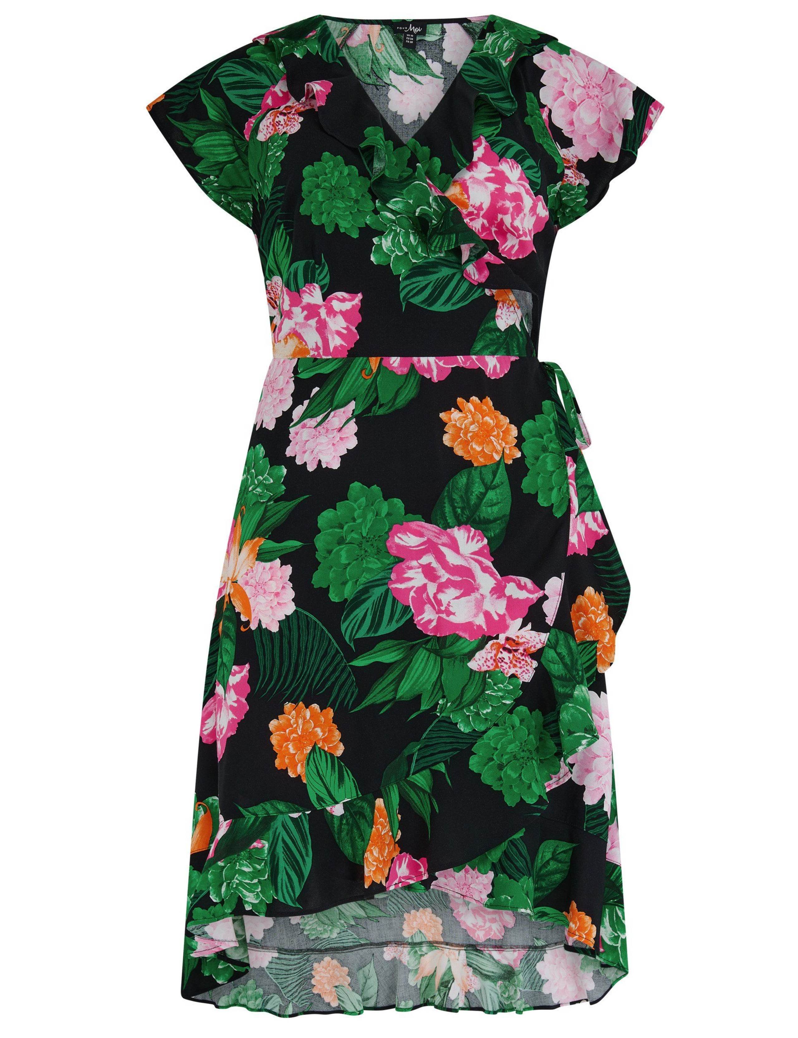 Penny Floral Frill Mini Wrap Beach Dress 2 of 4