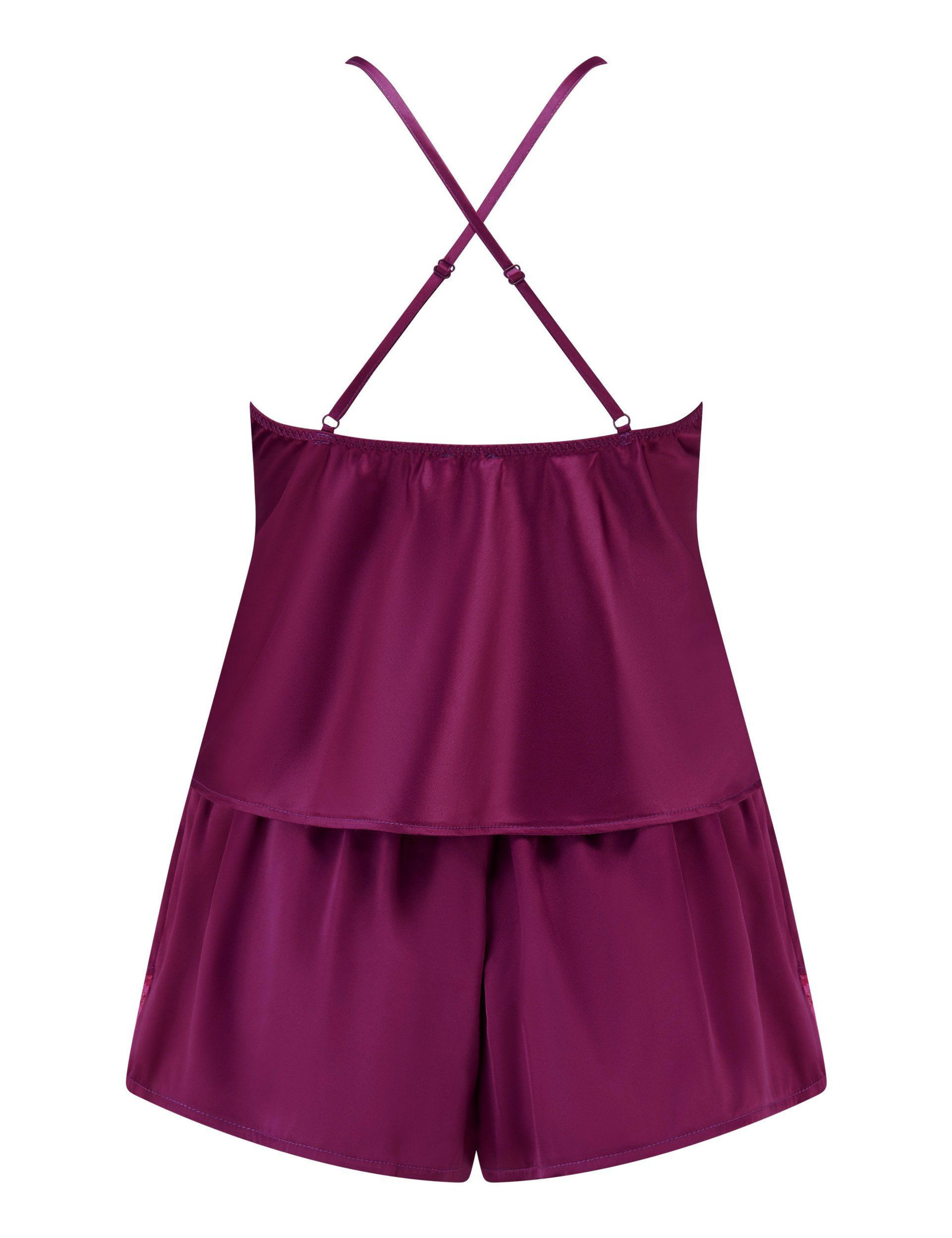 Dusk Satin Lace Trim Cami Shortie Set 9 of 9