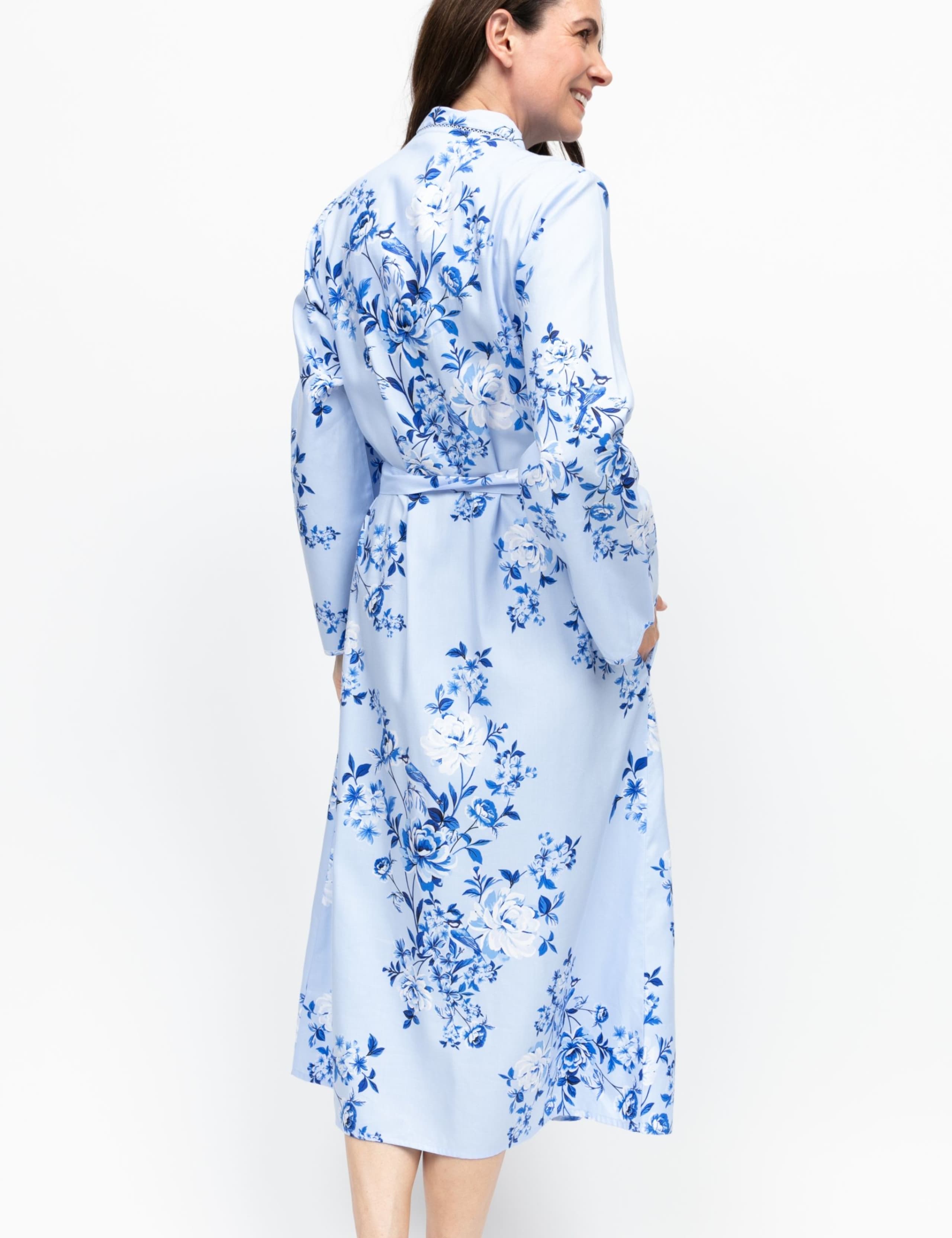 Cotton Modal Floral Print Dressing Gown 4 of 4