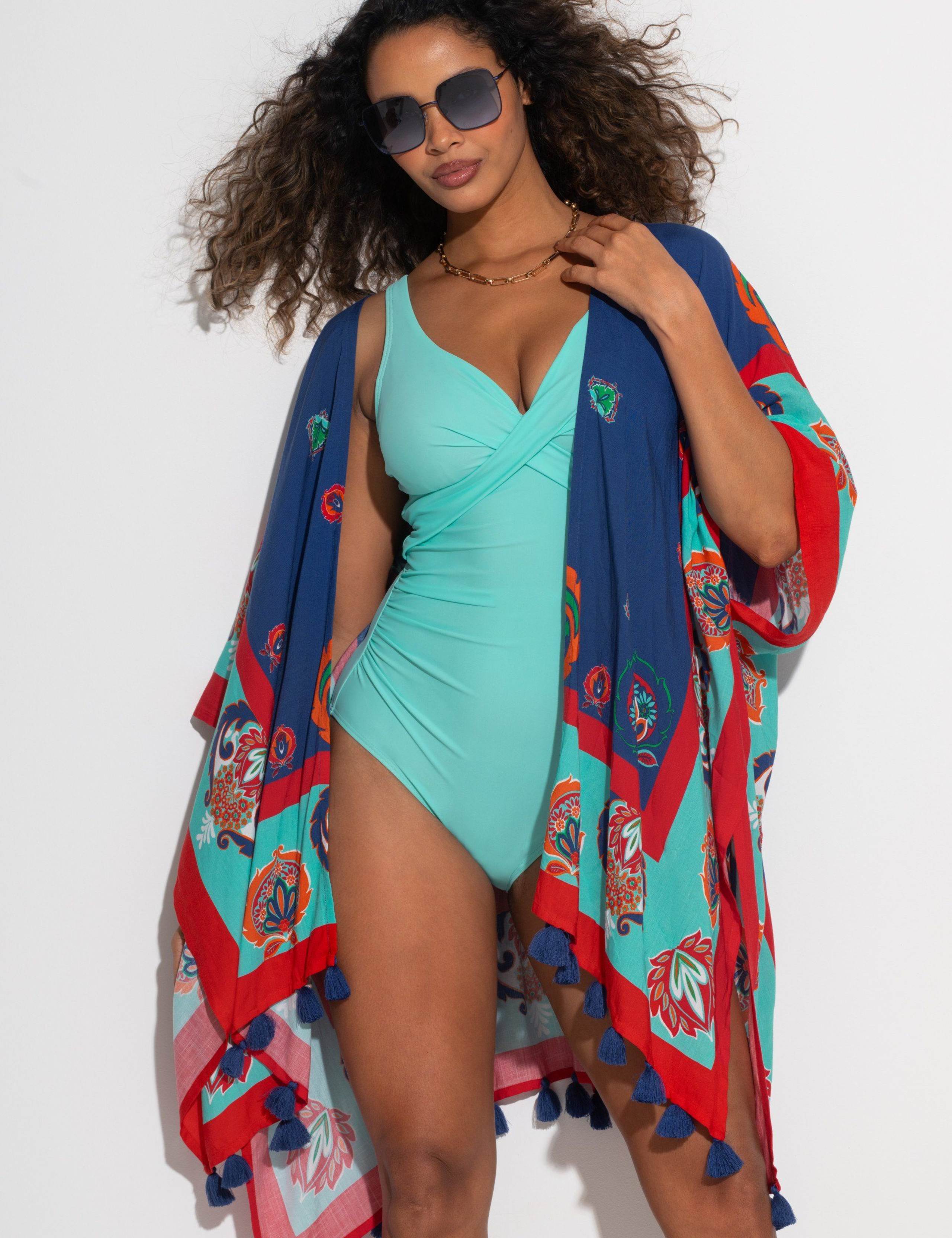 Printed Tassel Kimono Dress 3 of 7