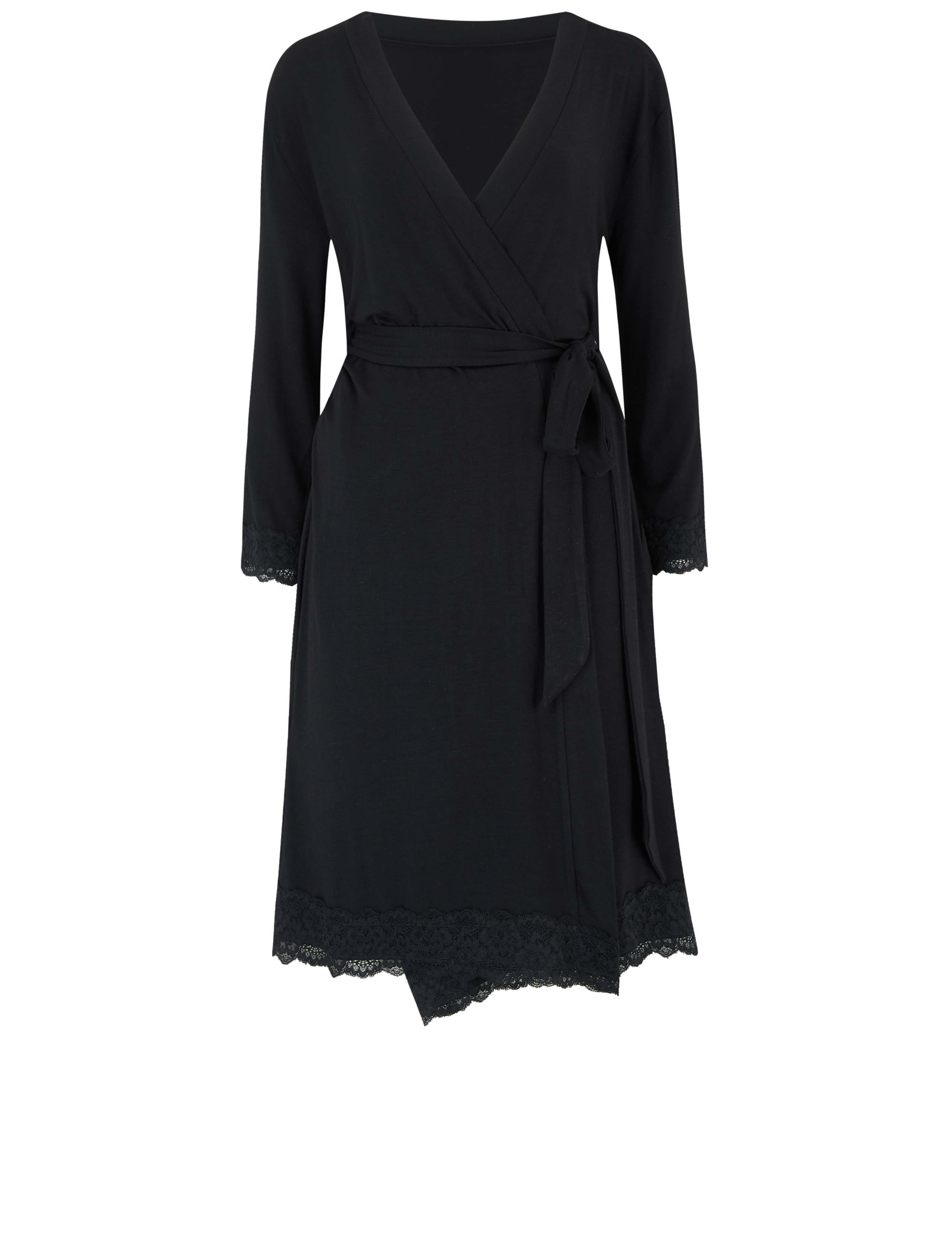 Sofa Loves Lace Jersey Wrap Dressing Gown 2 of 7