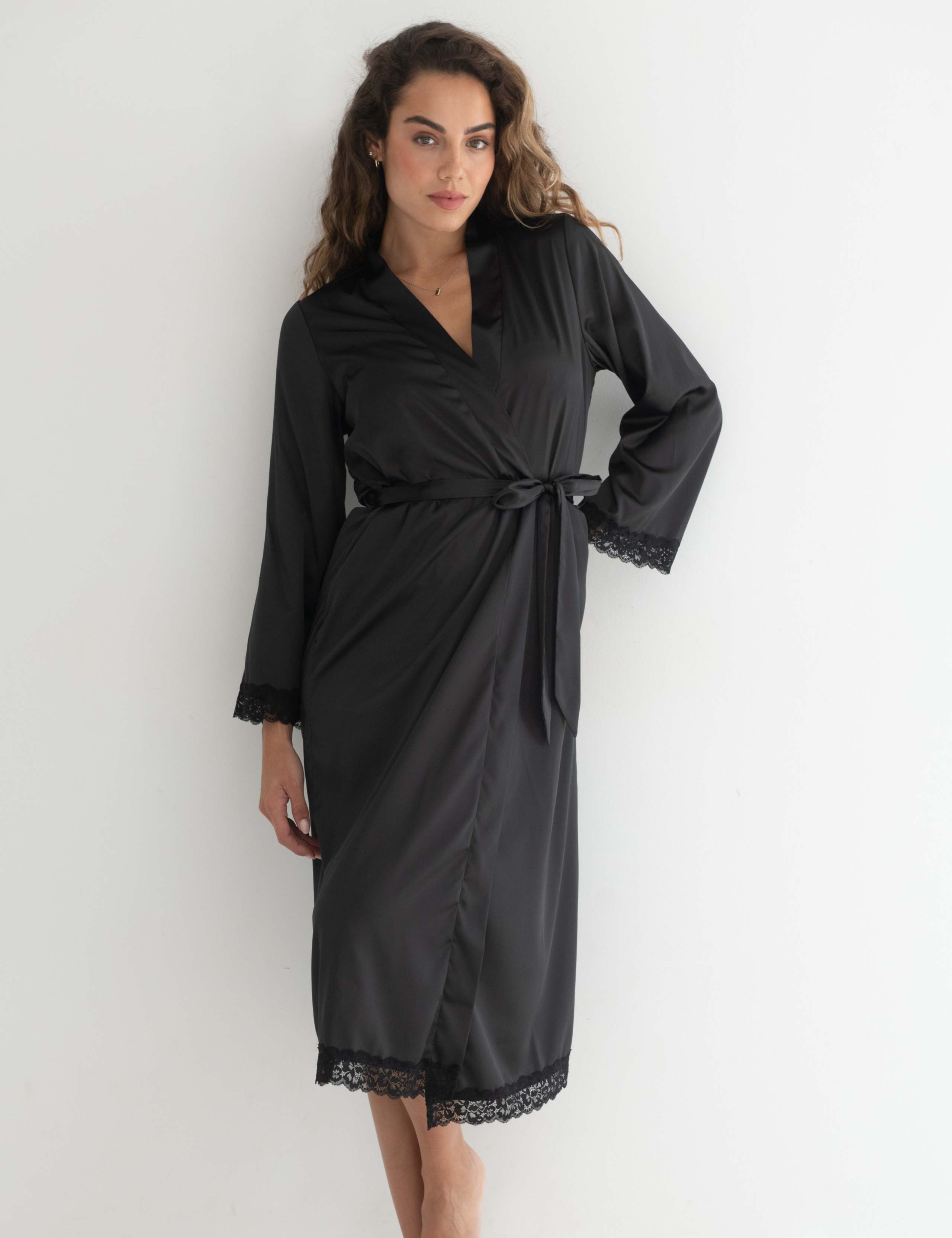 Dusk Satin Kimono Dressing Gown 7 of 9