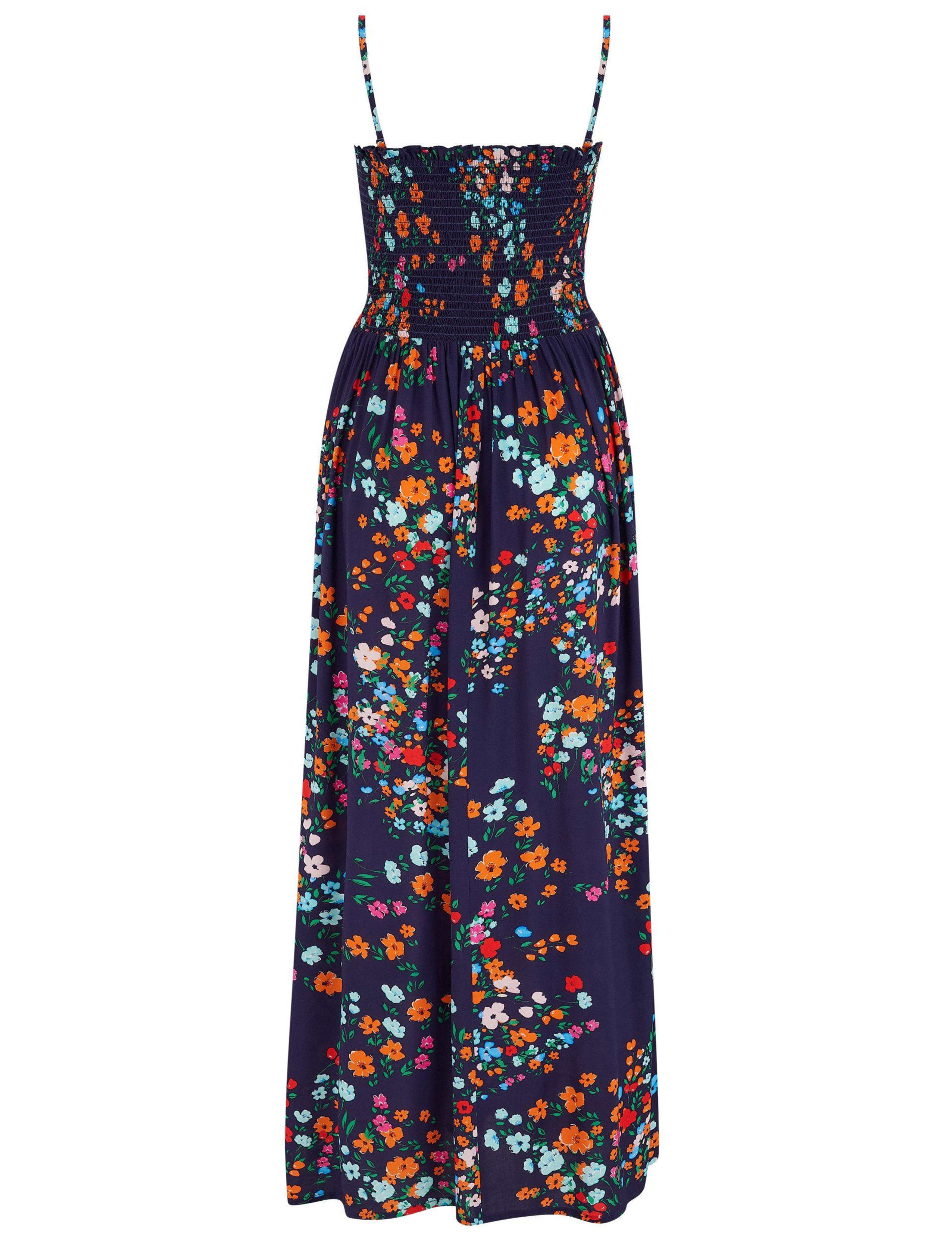 Emma Floral Shirred Strappy Maxi Beach Dress 2 of 7
