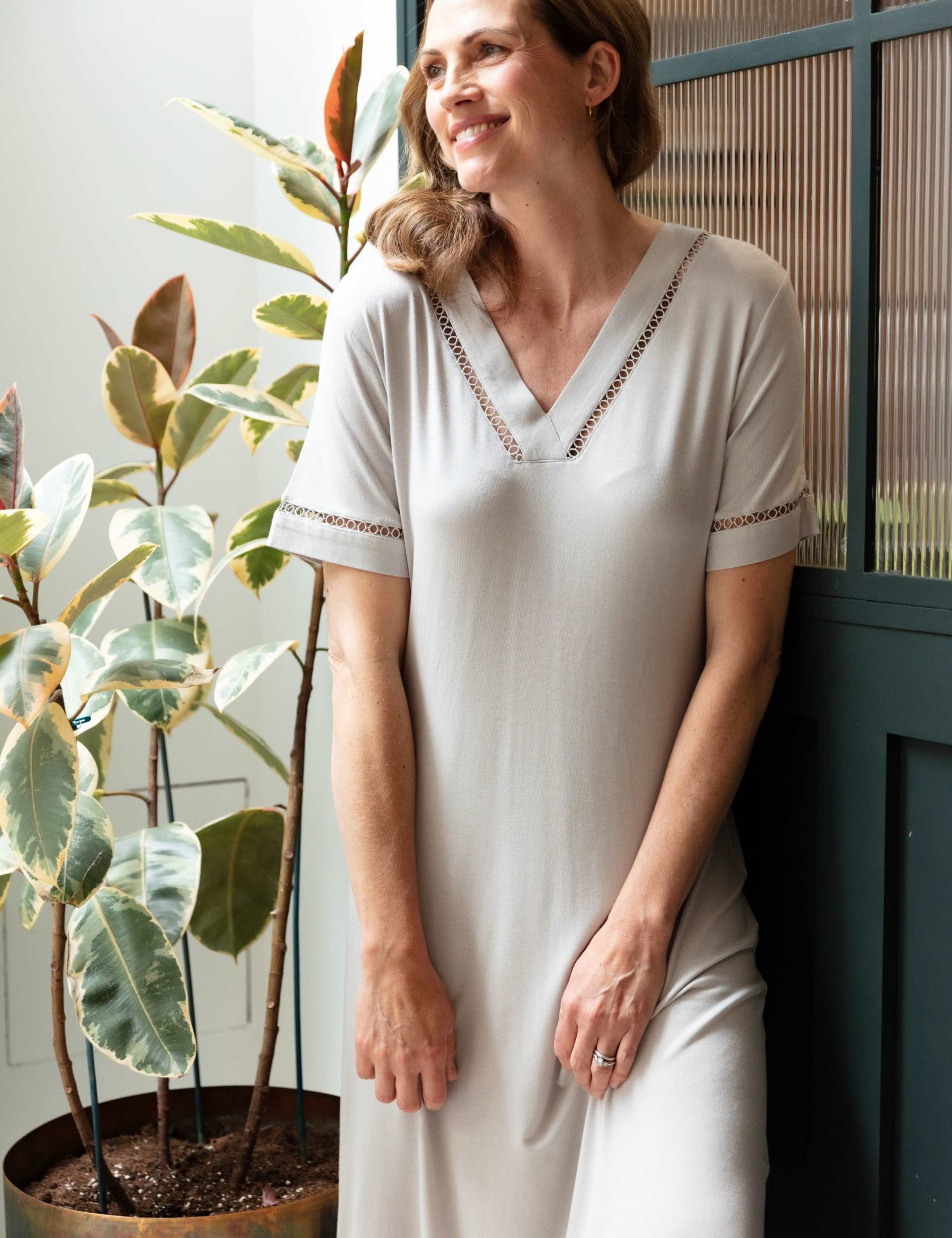 Modal Rich Lace Detail Nightdress 1 of 4