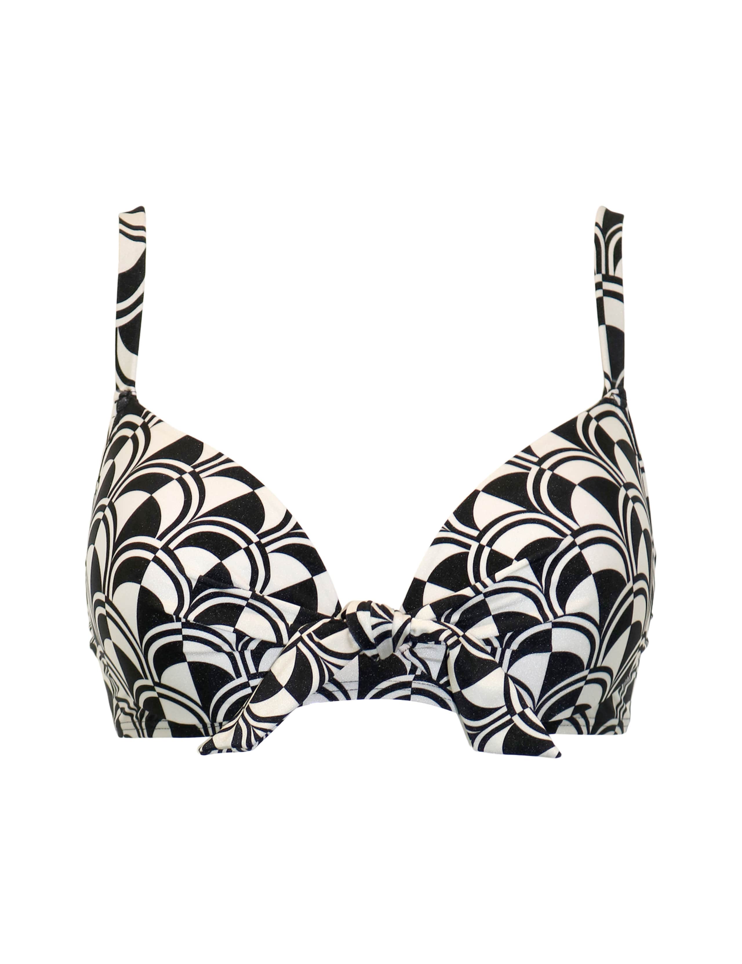 Casablanca Printed Wired Tie Detail Plunge Bikini Top 2 of 8