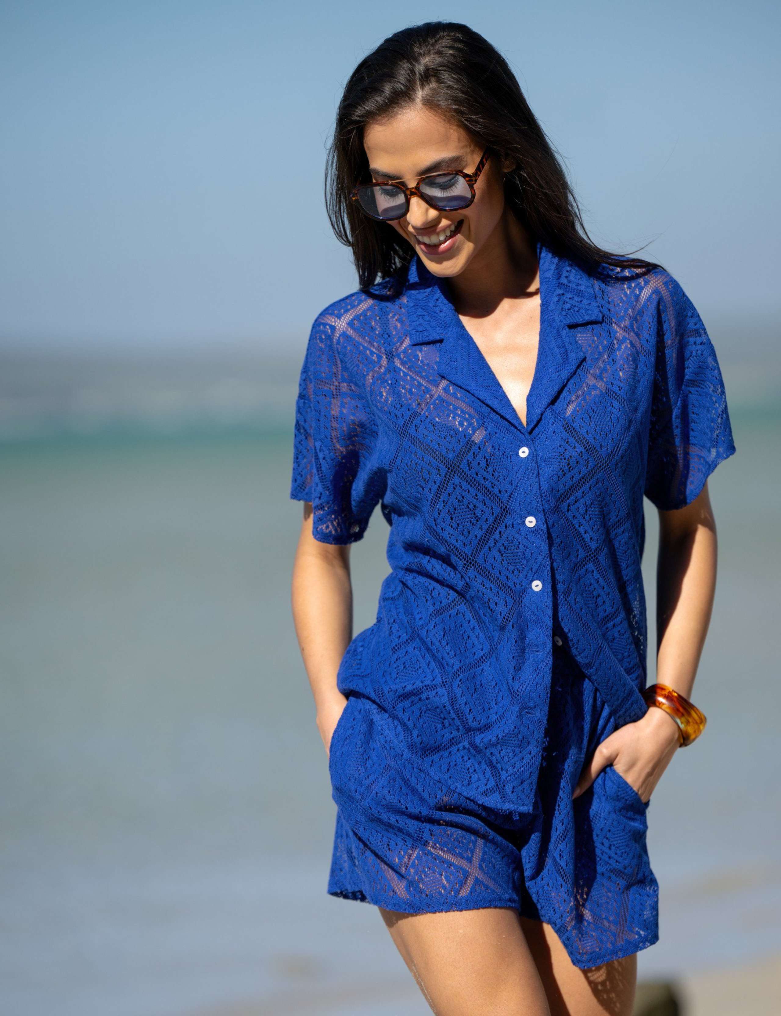 Free Spirit Crochet Co-Ord Shirt & Short Set 4 of 6