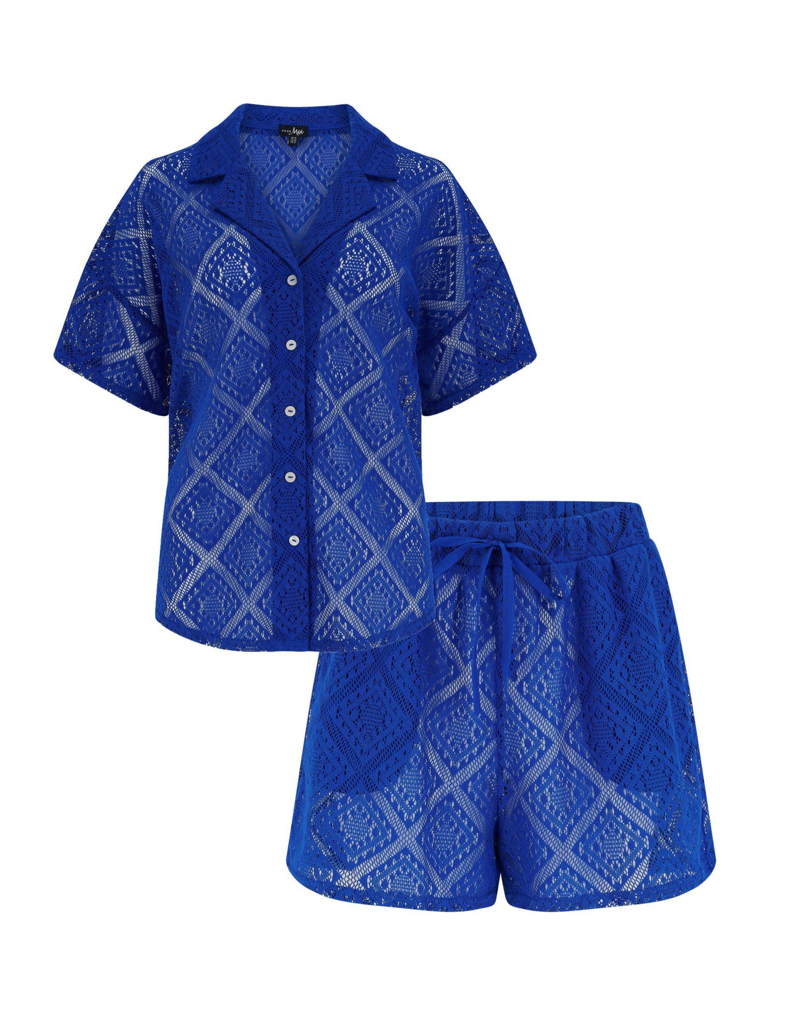 Free Spirit Crochet Co-Ord Shirt & Short Set 2 of 6