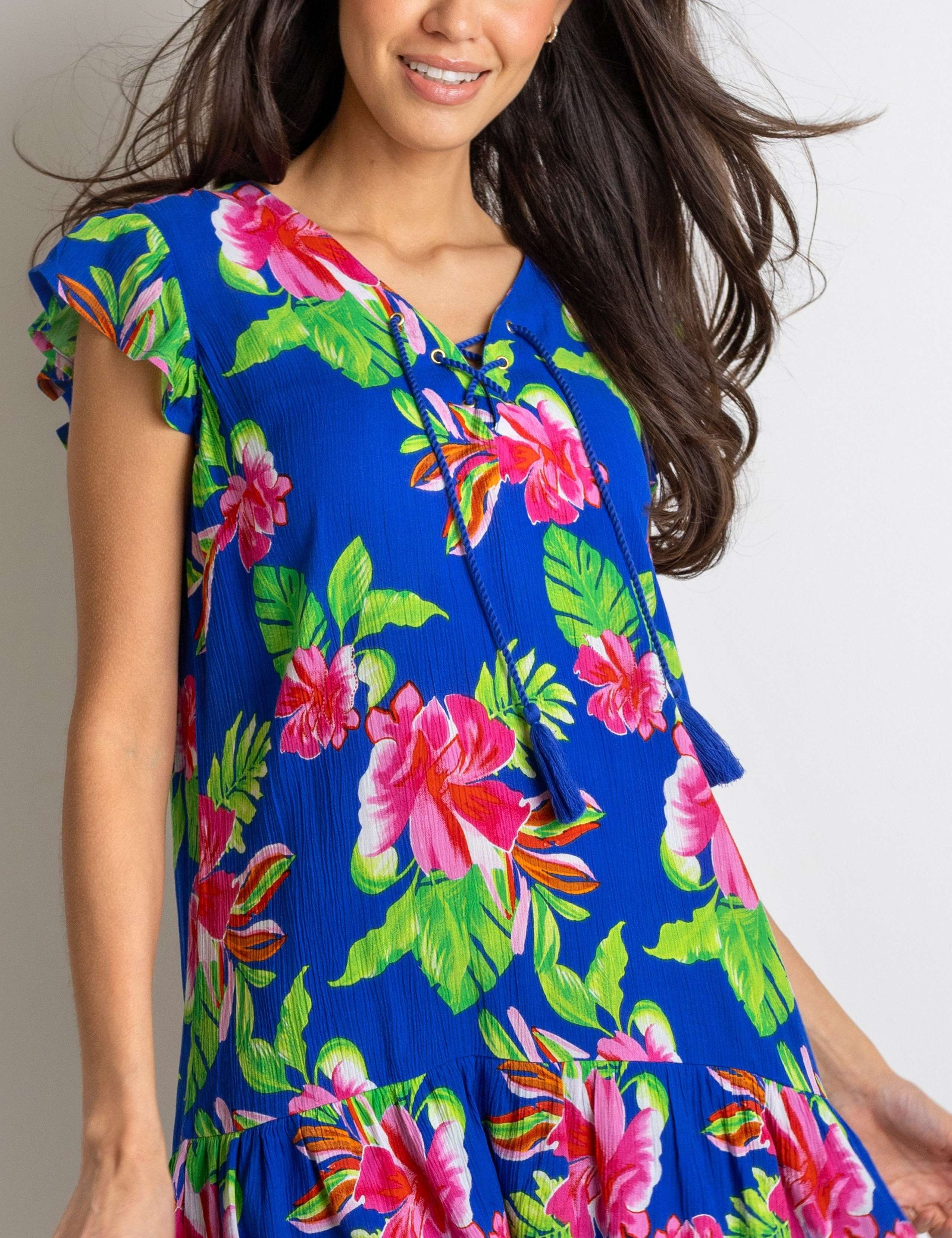 Gracie Floral Mini Swing Beach Dress 4 of 5