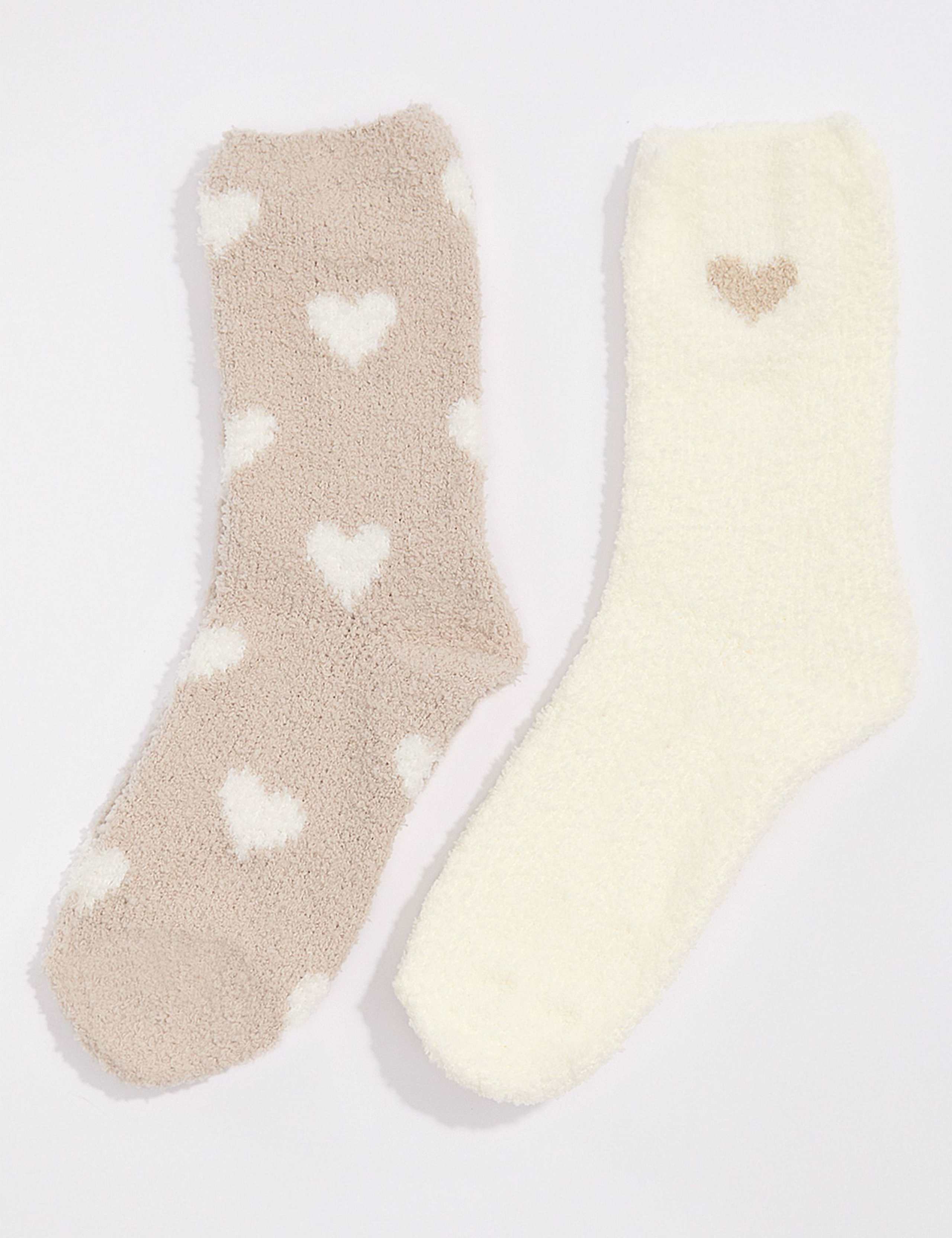 2pk Heart Fluffy Socks 4 of 4