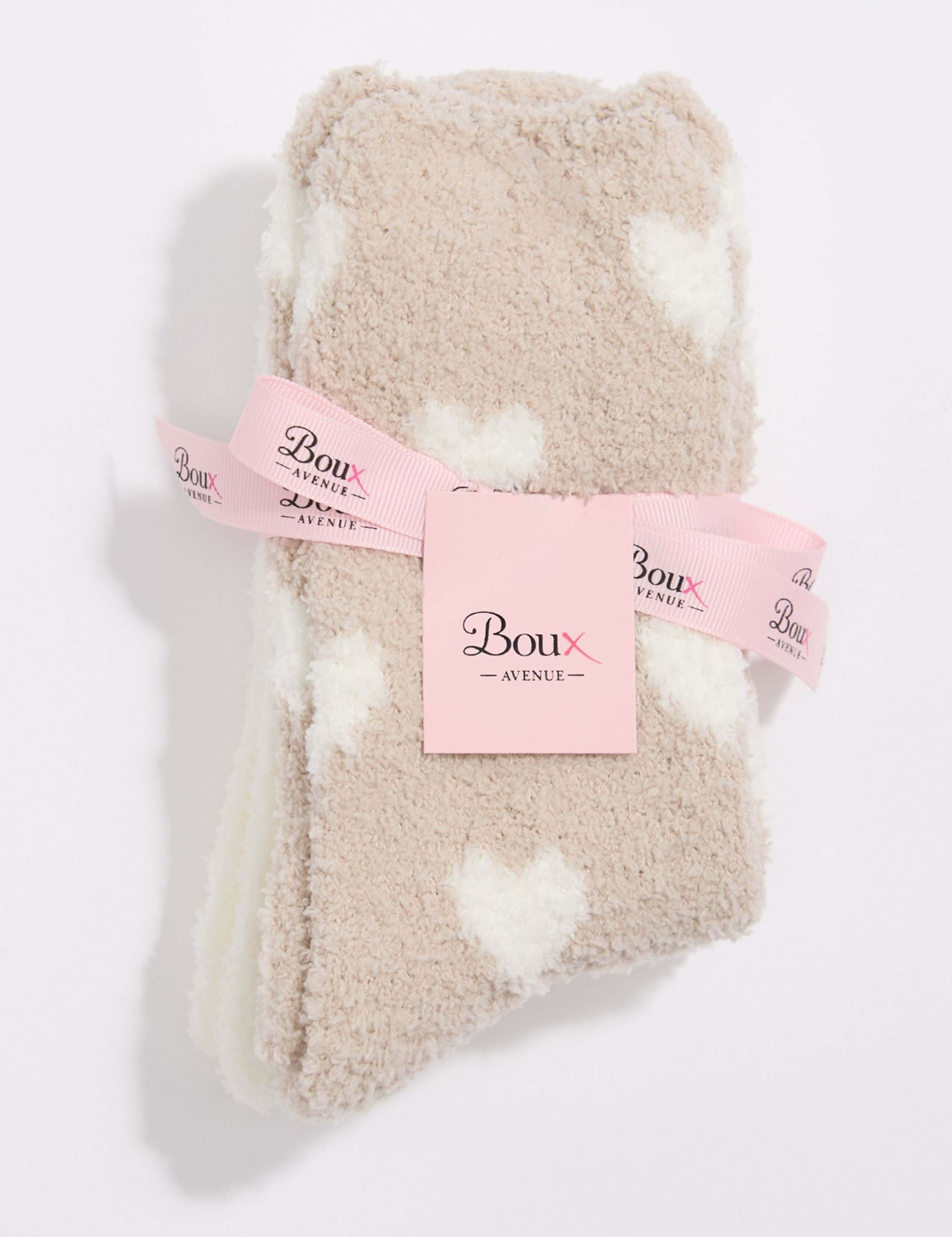 2pk Heart Fluffy Socks 2 of 4