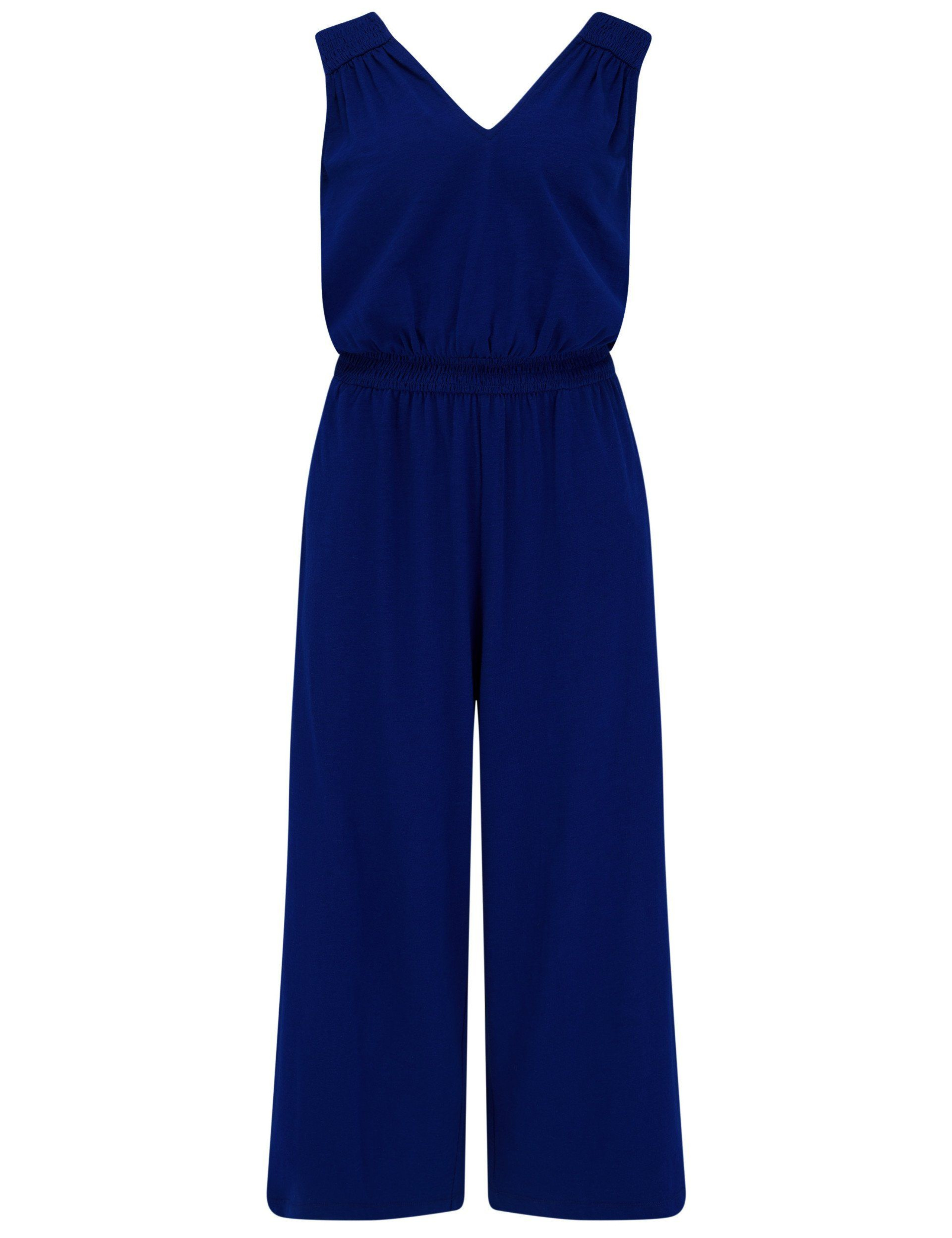Maya Fuller Bust Cotton Slub Jersey Built Up Cropped Leg Jumpsuit 2 of 6