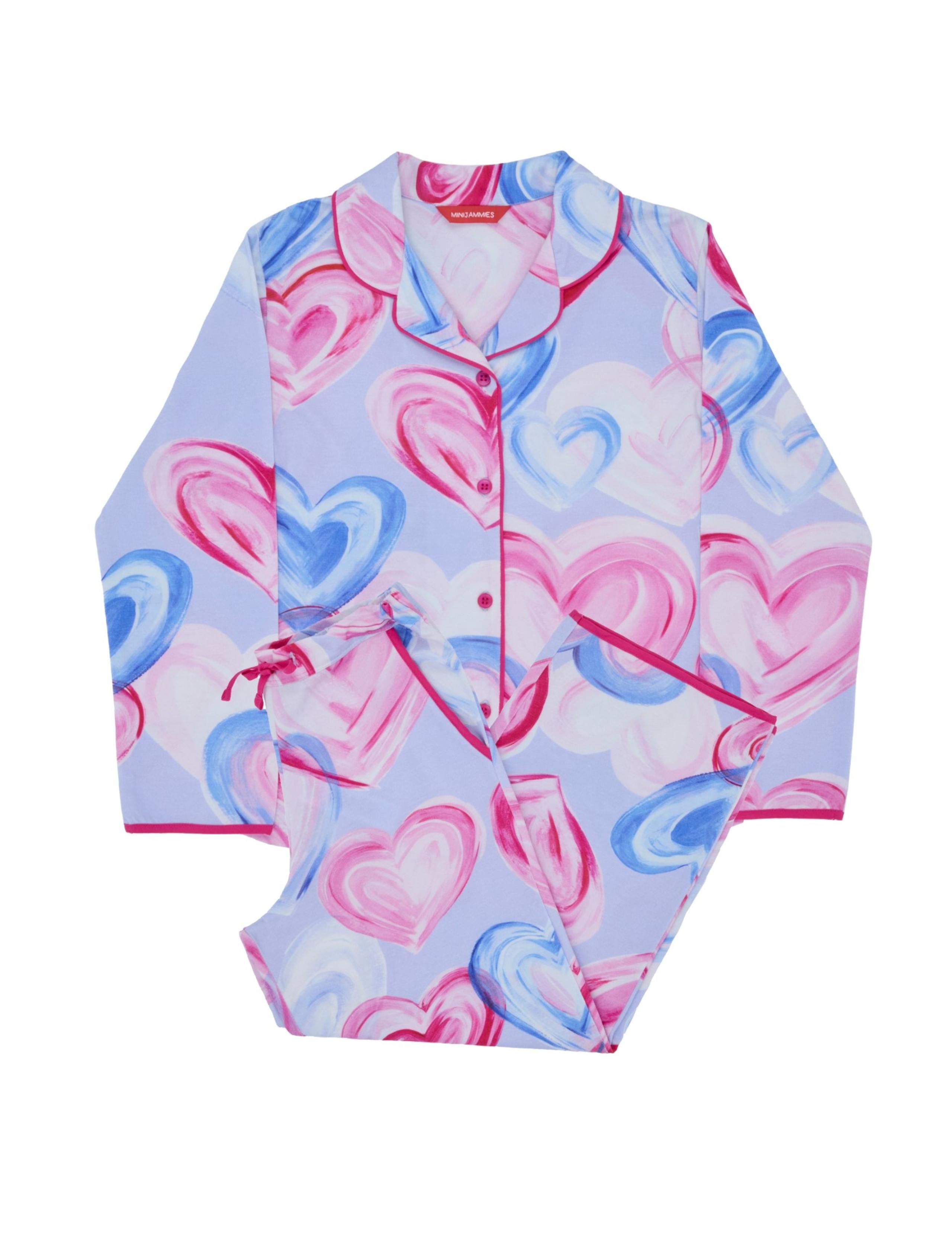 Cotton Blend Heart Print Pyjamas (2-13 Yrs) 2 of 4