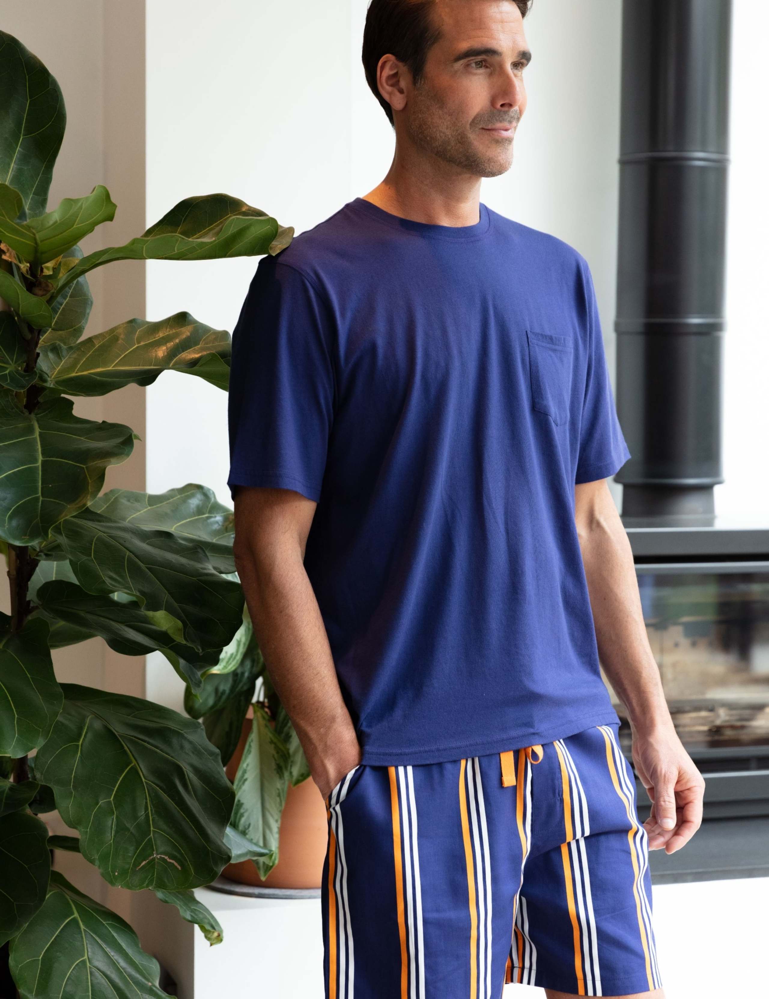 Cotton Modal Blend Striped Pyjama Shorts 3 of 4