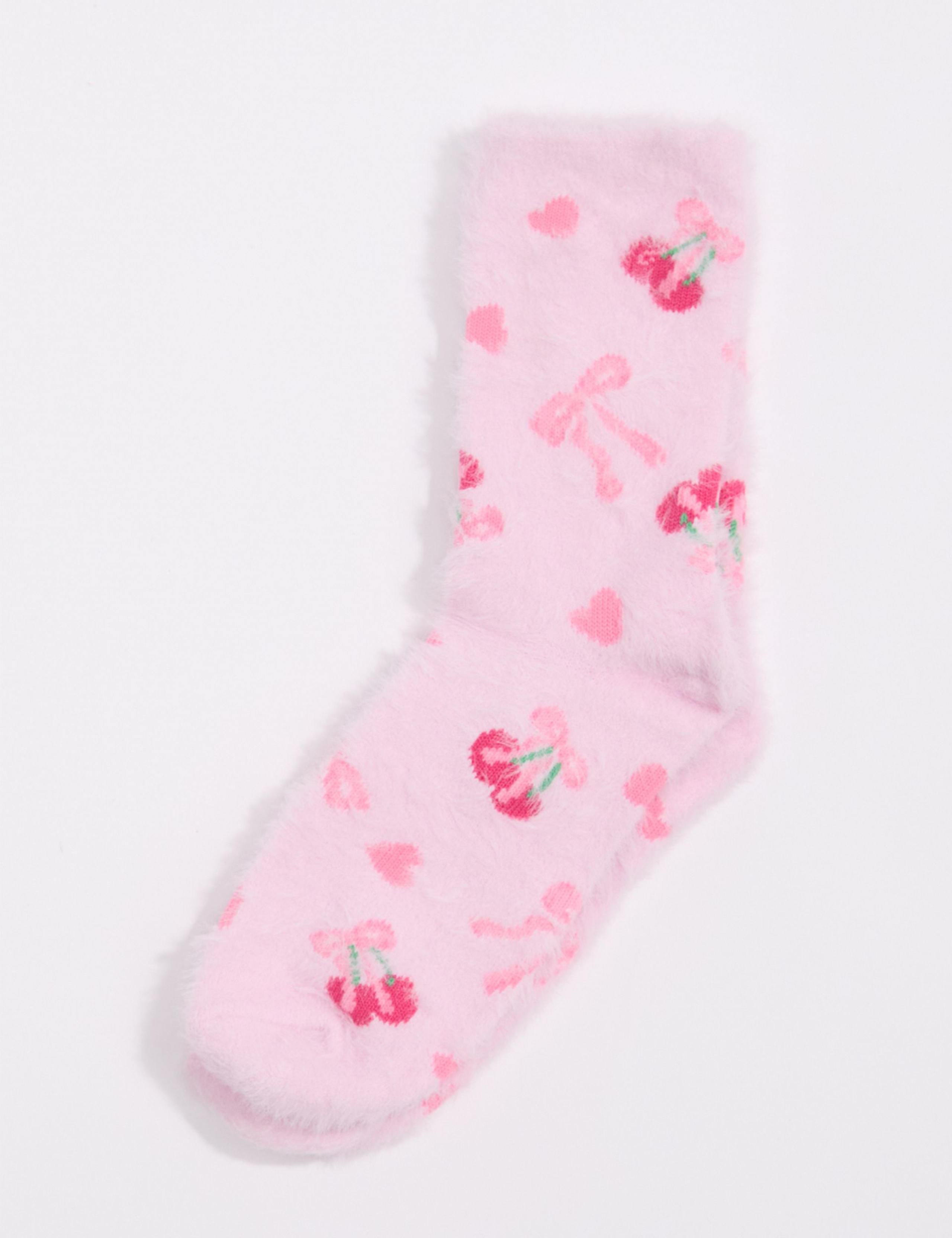 Cherry Ankle High Fluffy Socks 3 of 4