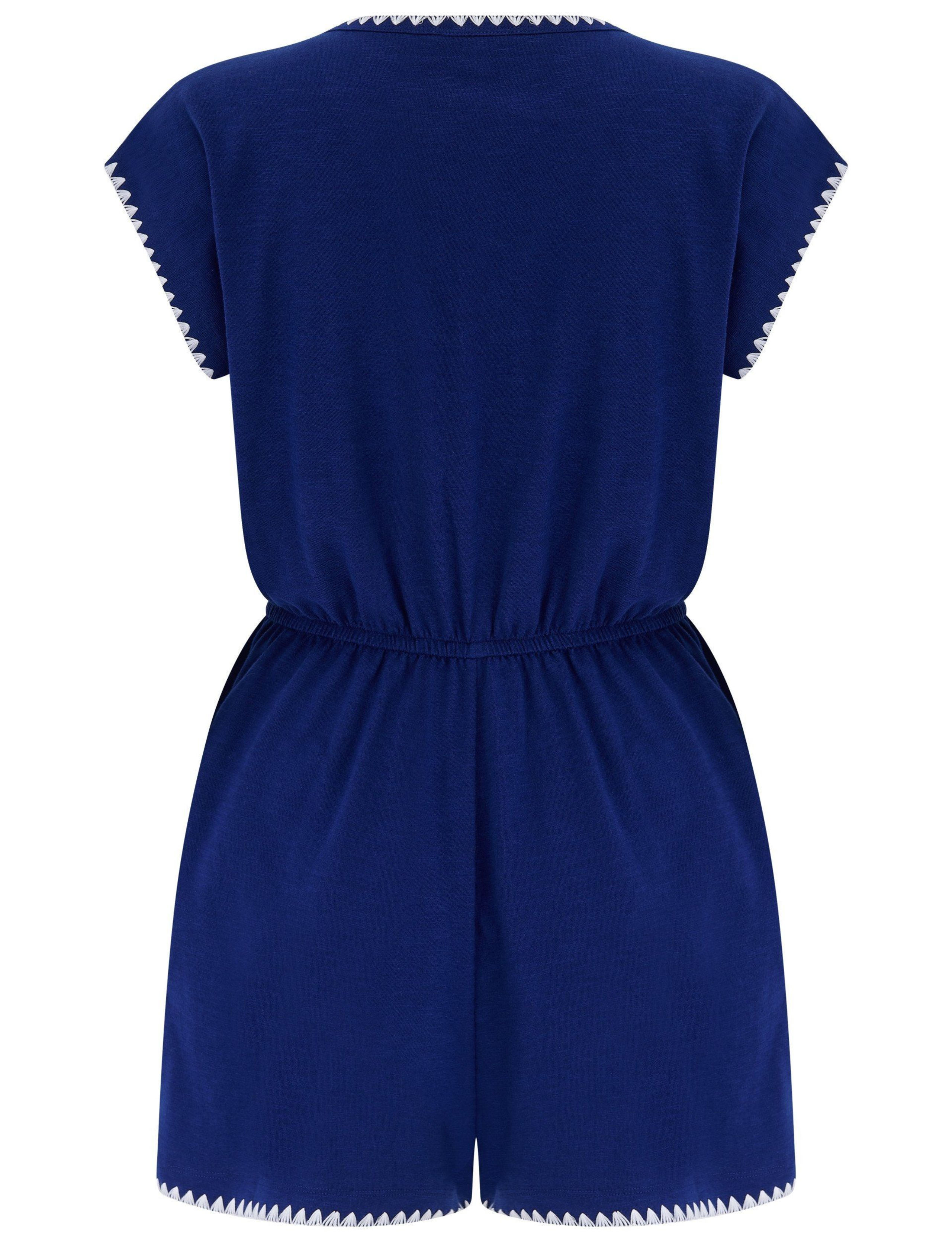 Raya Pure Cotton Short Sleeve Beach Playsuit 6 of 6