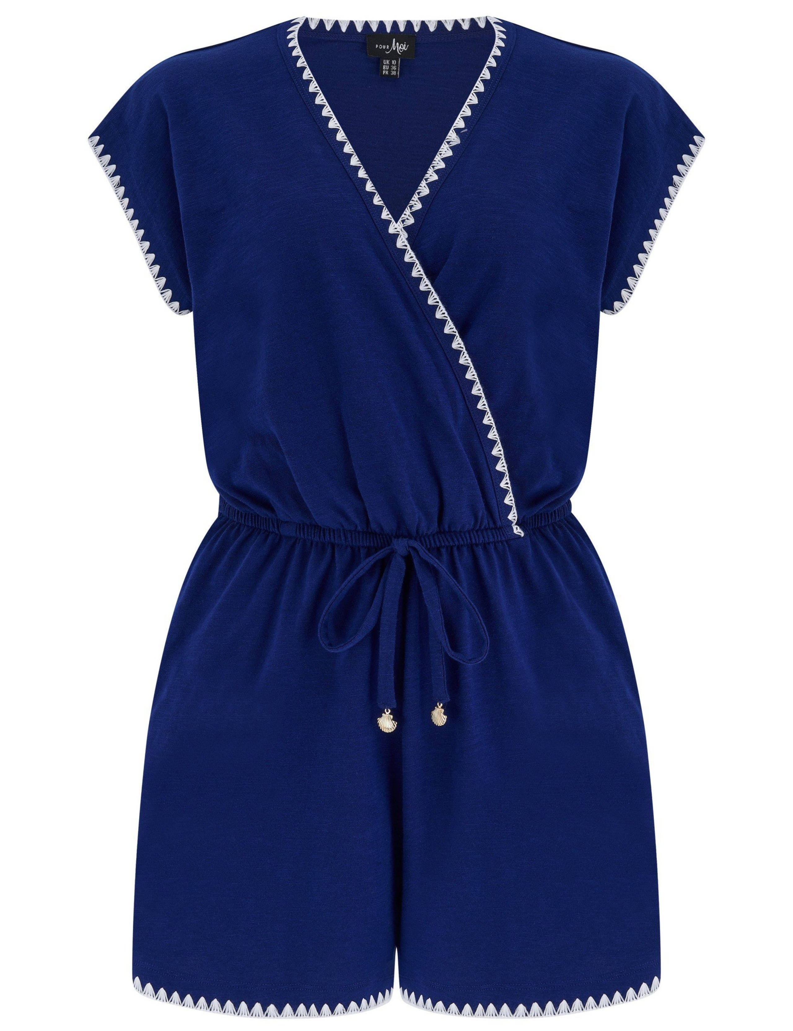Raya Pure Cotton Short Sleeve Beach Playsuit 2 of 6