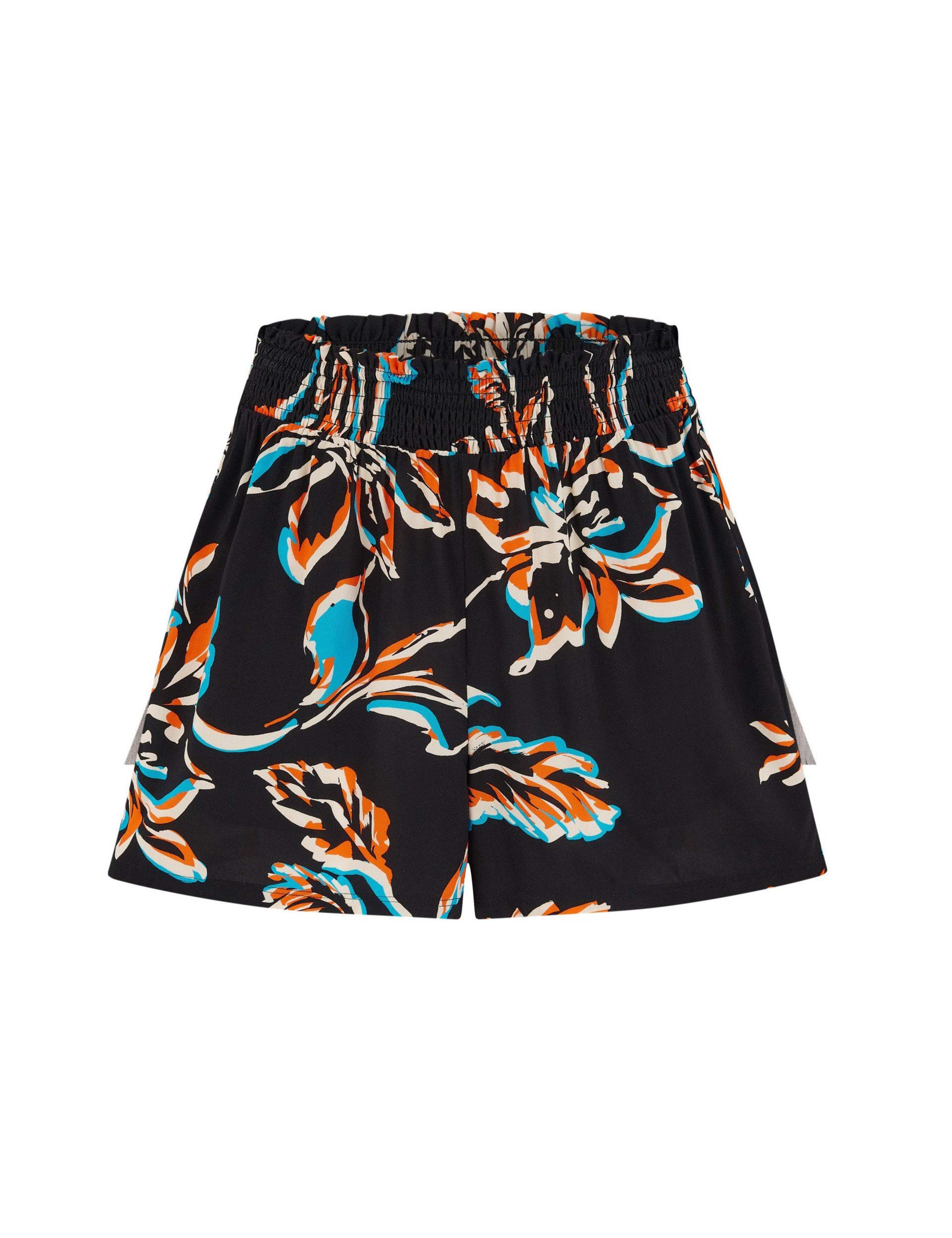 Floral Shirred High Waisted Beach Shorts 2 of 7