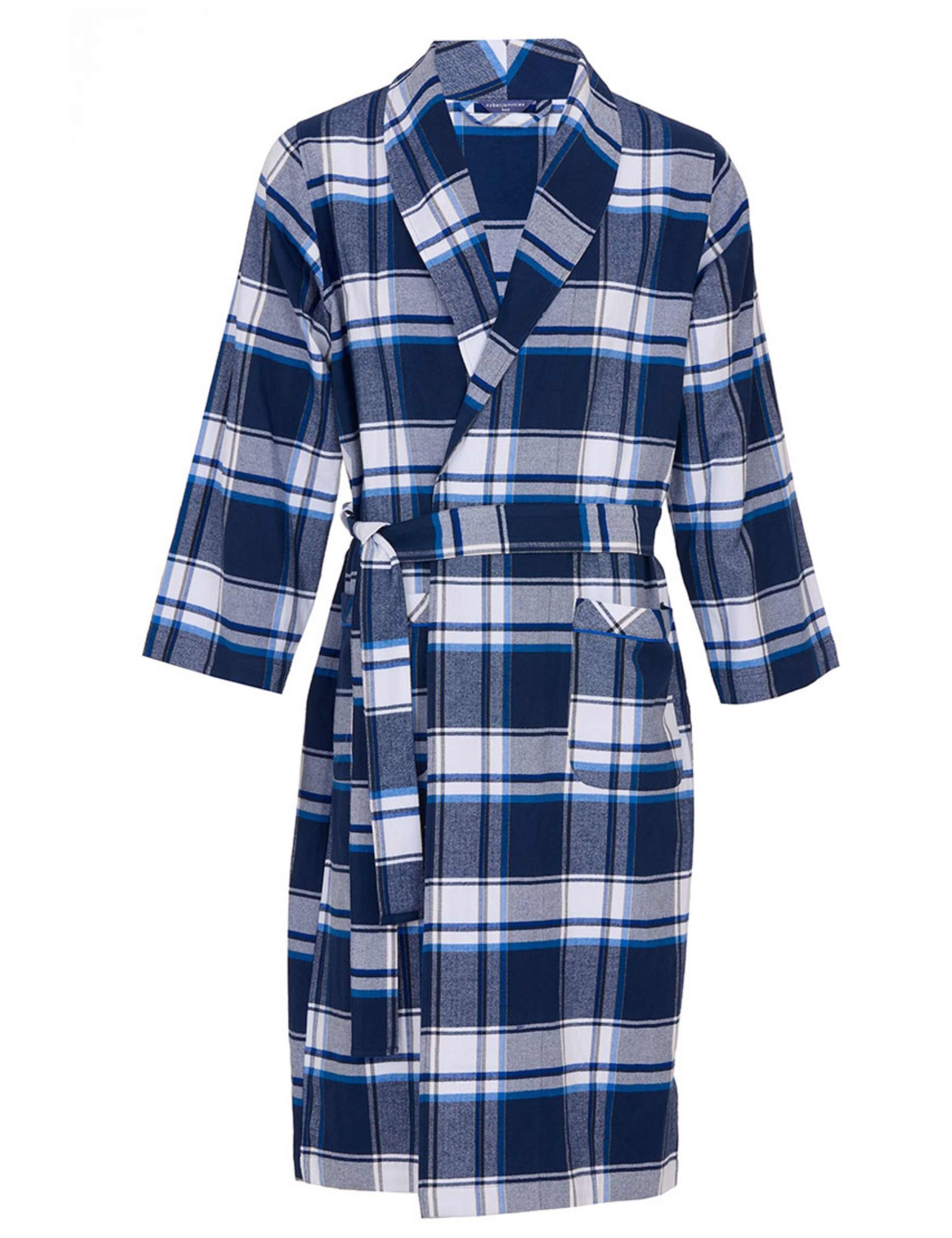 Pure Cotton Checked Dressing Gown 2 of 4
