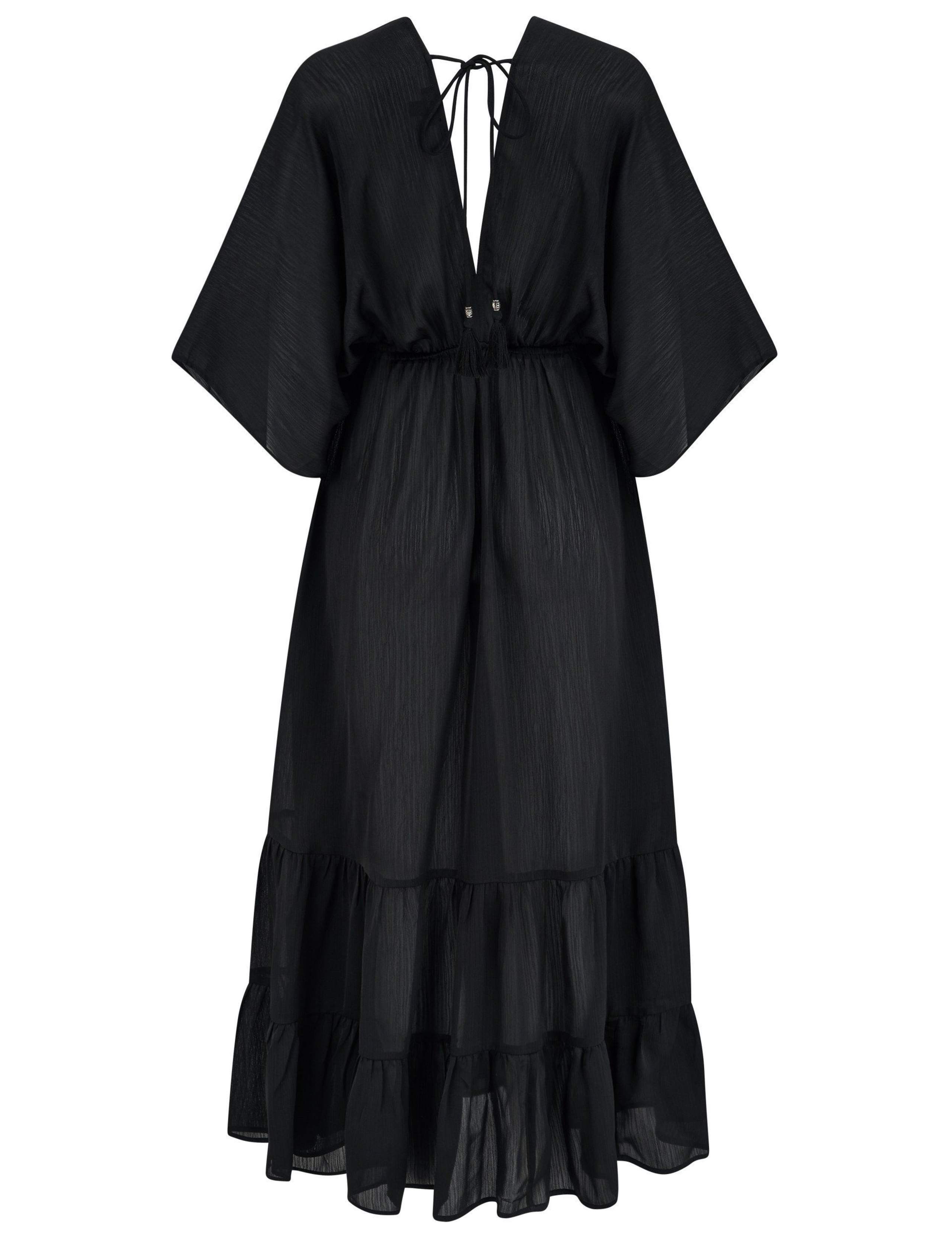 Textured Maxi Tiered Kaftan Beach Dress 6 of 6