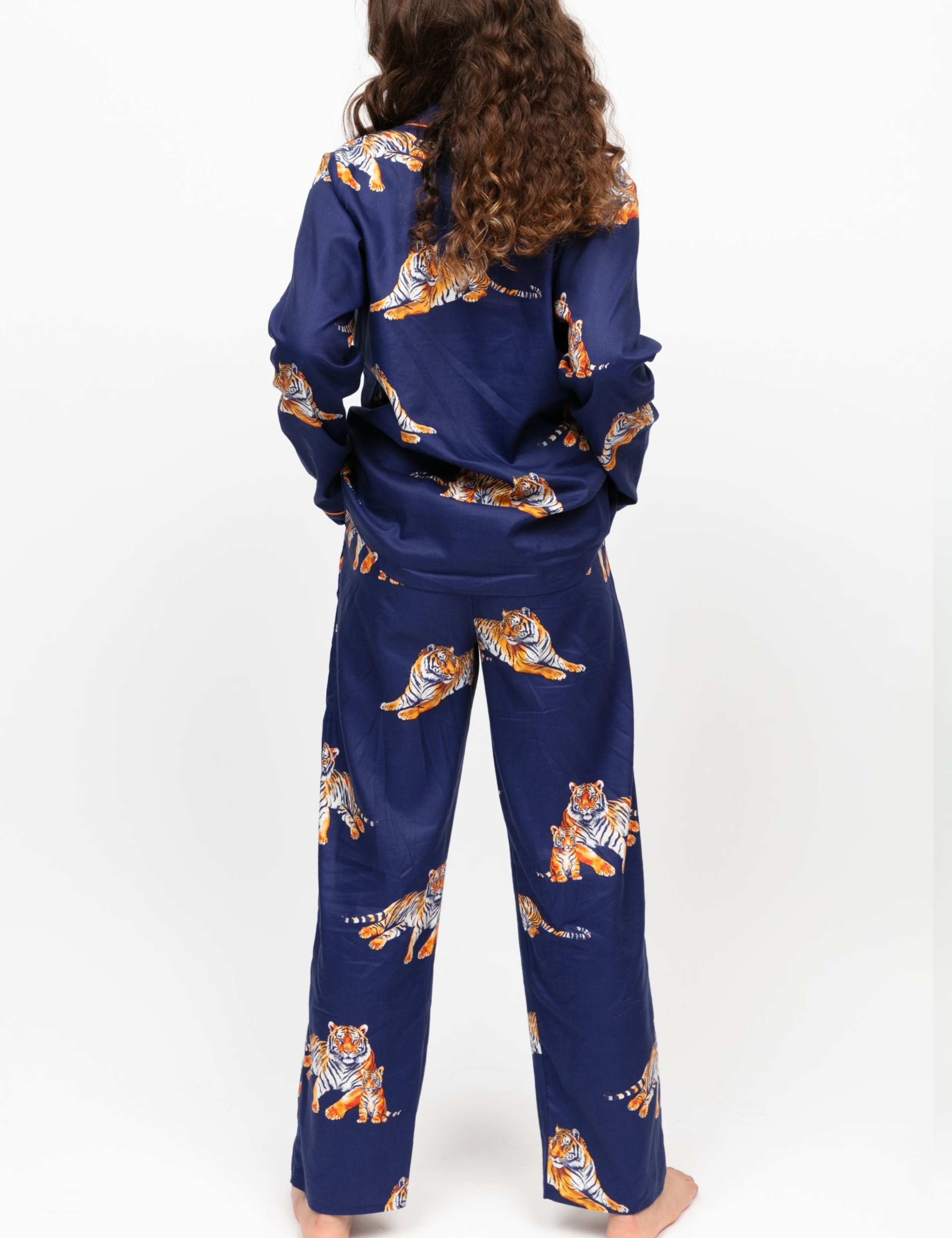 Pure Cotton Tiger Print Revere Collar Pyjamas (2-13 Yrs) 4 of 4