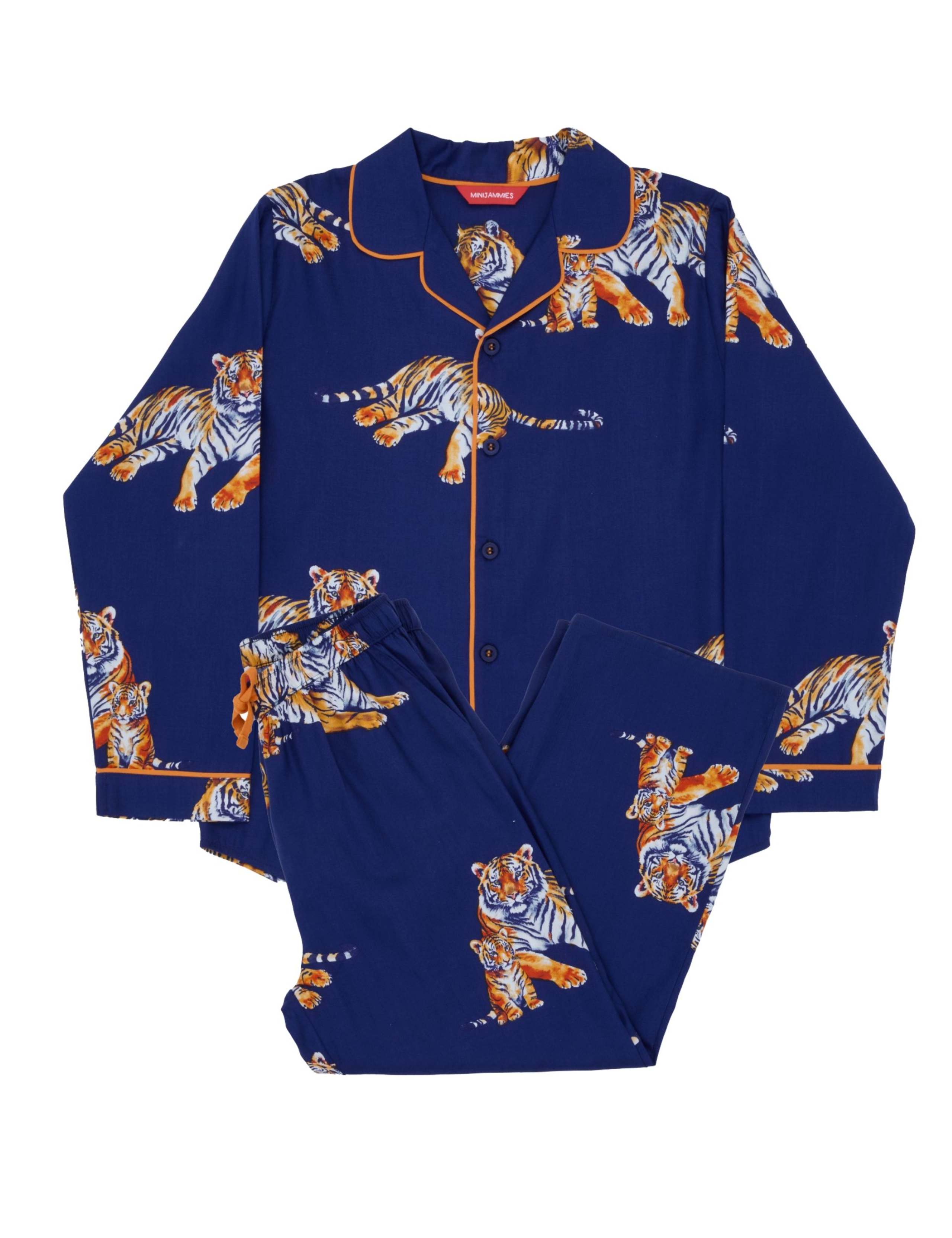 Pure Cotton Tiger Print Revere Collar Pyjamas (2-13 Yrs) 2 of 4