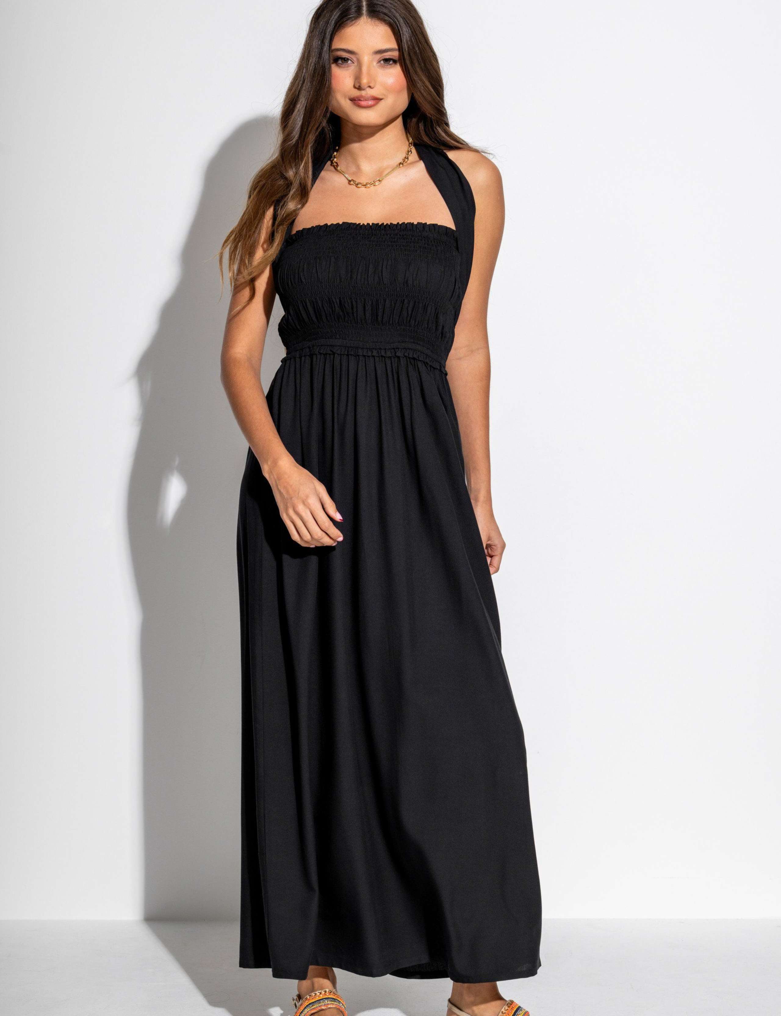 Zoey Multiway Shirred Maxi Beach Dress 1 of 6